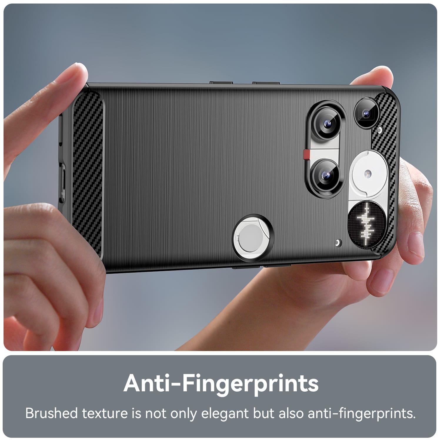 NOTHING Phone (3) Carbon Fibre TPU Case Slim Shockproof Cover Black