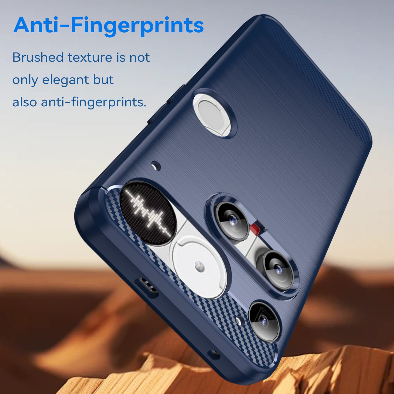 NOTHING Phone (3) Carbon Fibre TPU Case Slim Shockproof Cover Navy