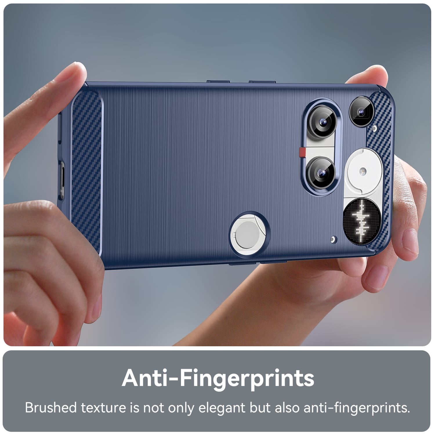 NOTHING Phone (3) Carbon Fibre TPU Case Slim Shockproof Cover Navy
