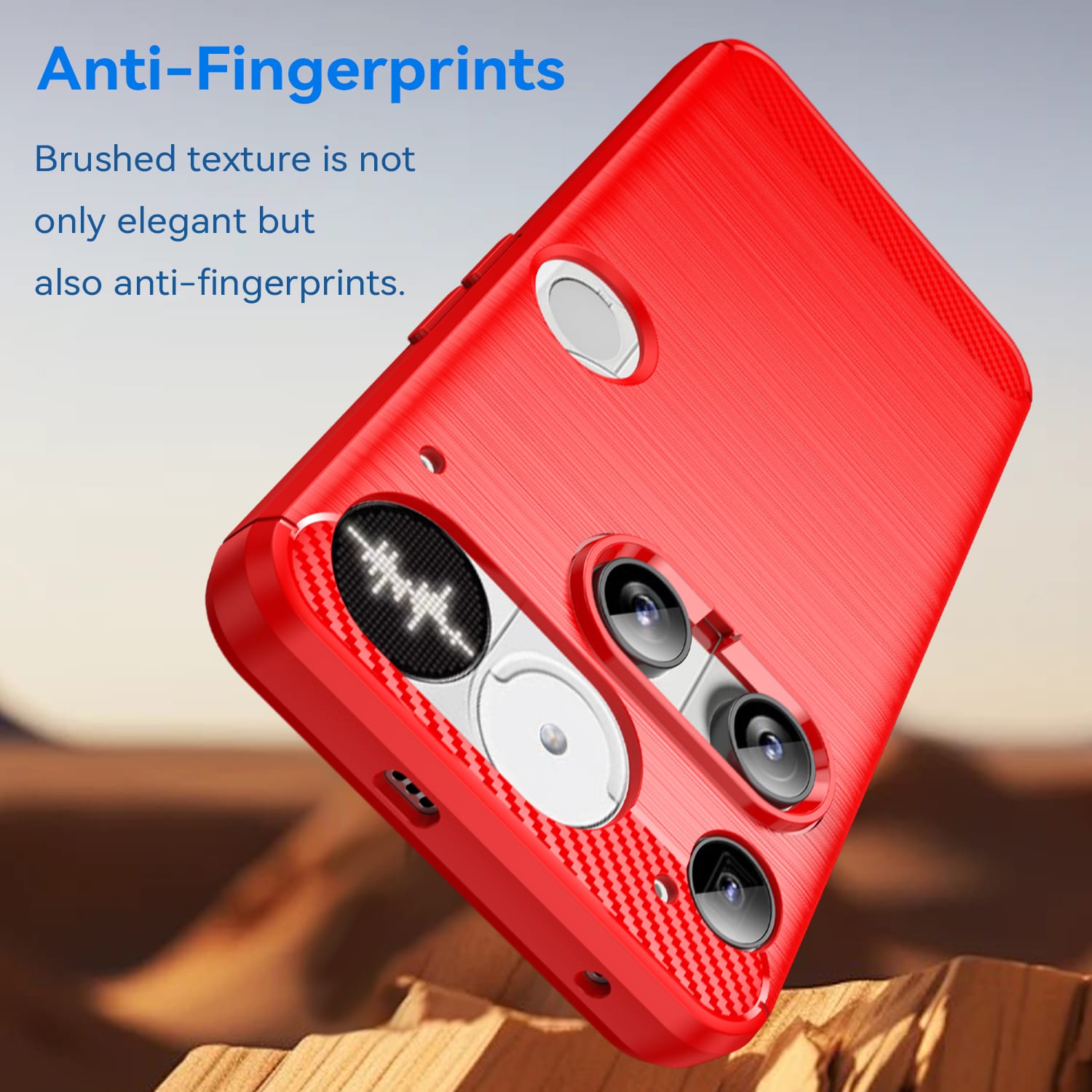 NOTHING Phone (3) Carbon Fibre TPU Case Slim Shockproof Cover Red