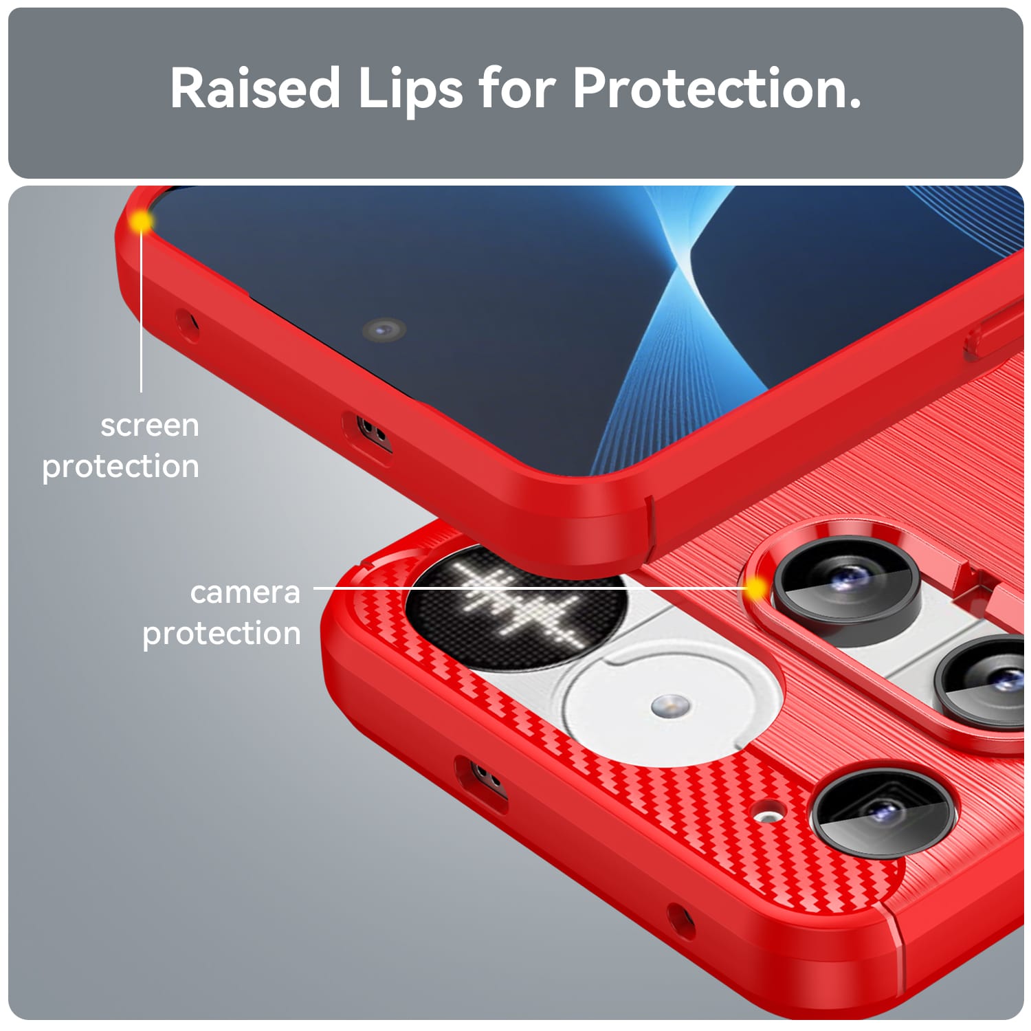 NOTHING Phone (3) Carbon Fibre TPU Case Slim Shockproof Cover Red