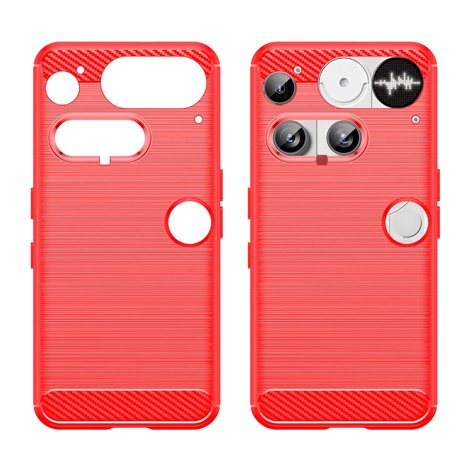 NOTHING Phone (3) Carbon Fibre TPU Case Slim Shockproof Cover Red