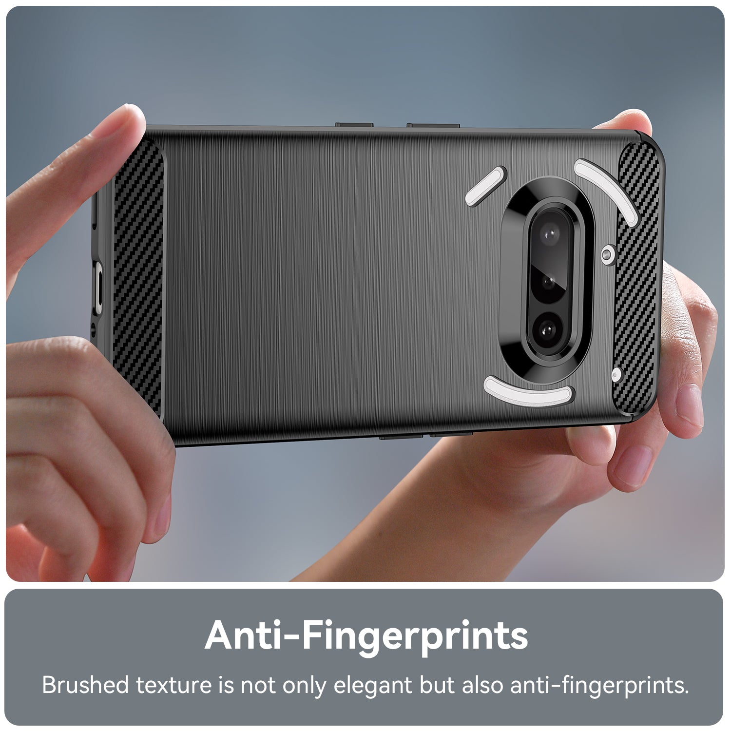 Nothing Phone (3a) Carbon Fibre TPU Case Slim Shockproof Cover Black