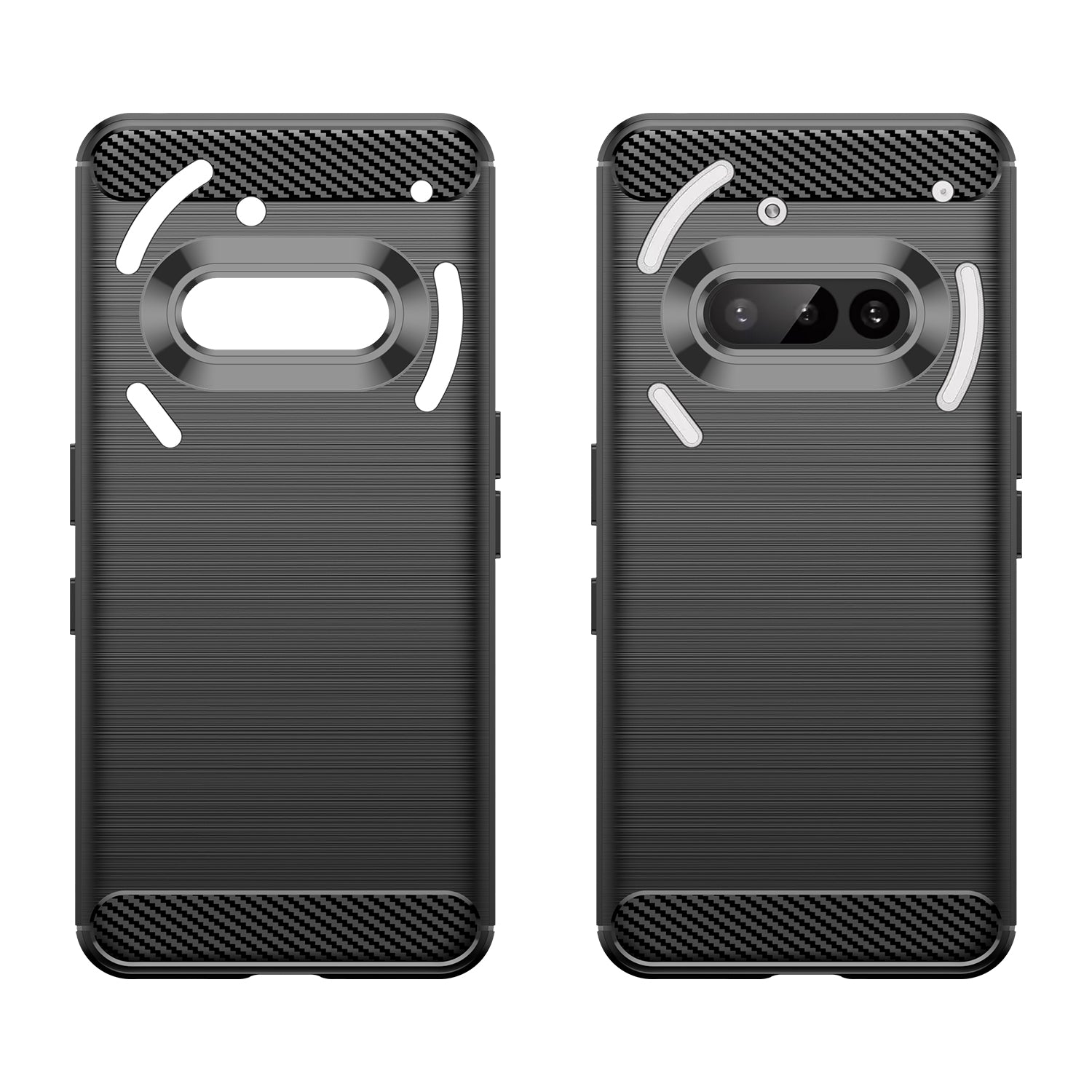Nothing Phone (3a) Carbon Fibre TPU Case Slim Shockproof Cover Black