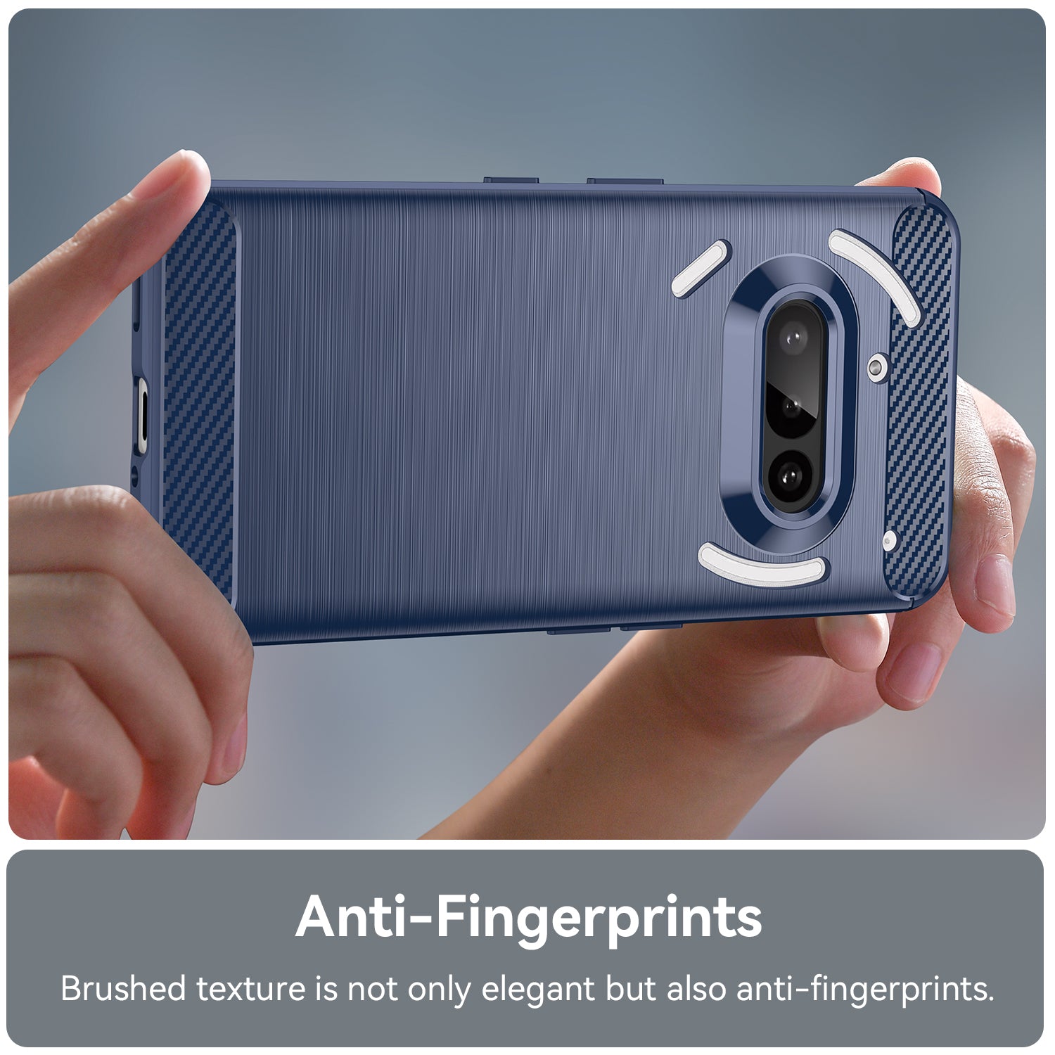 Nothing Phone (3a) Carbon Fibre TPU Case Slim Shockproof Cover Navy