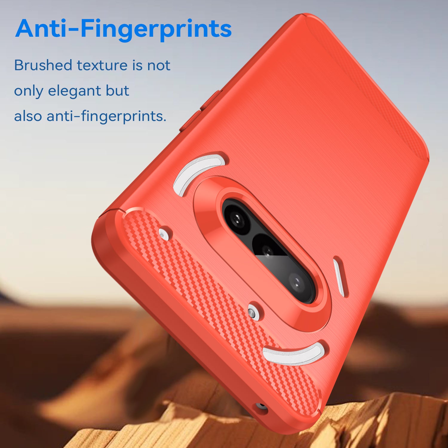 Nothing Phone (3a) Carbon Fibre TPU Case Slim Shockproof Cover Red