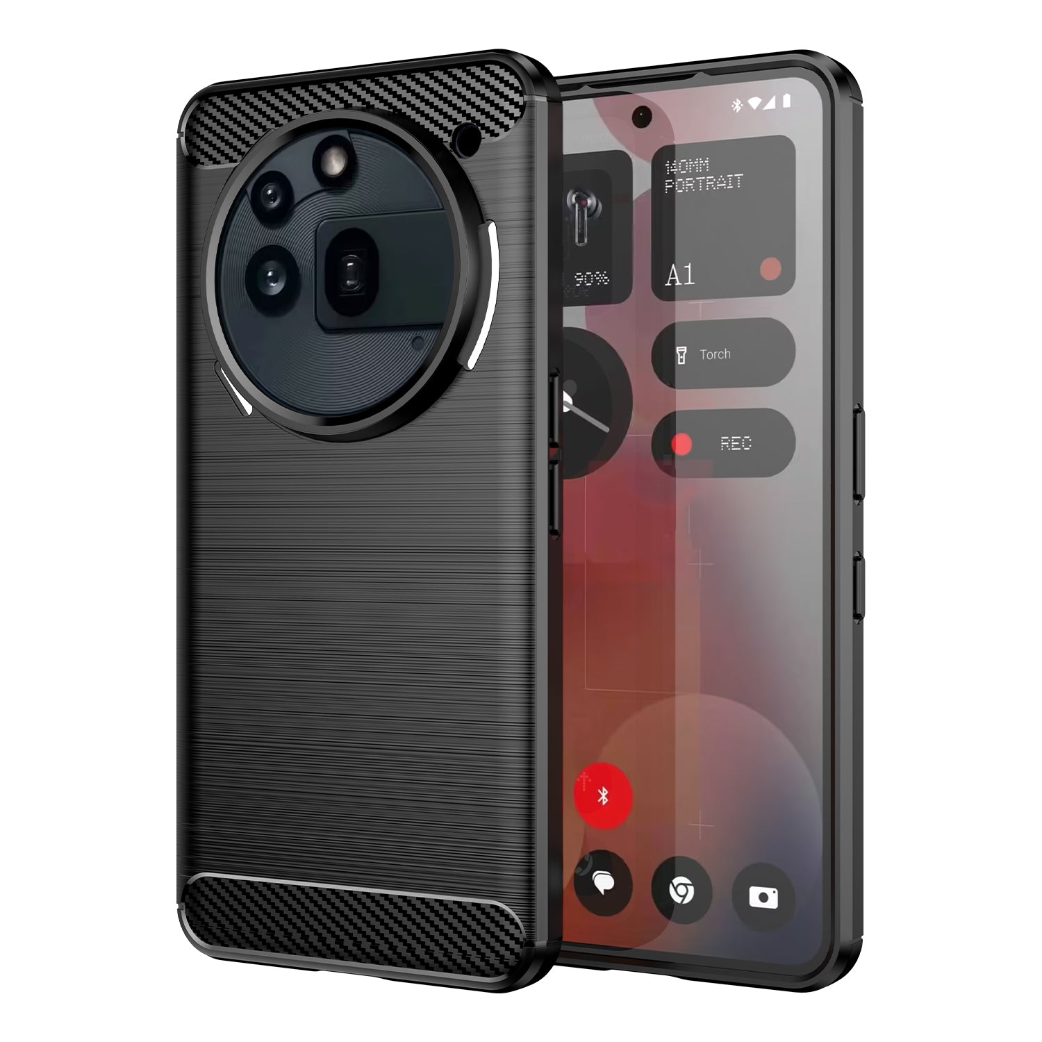 Nothing Phone (3a) Pro Carbon Fibre TPU Case Slim Shockproof Cover Black