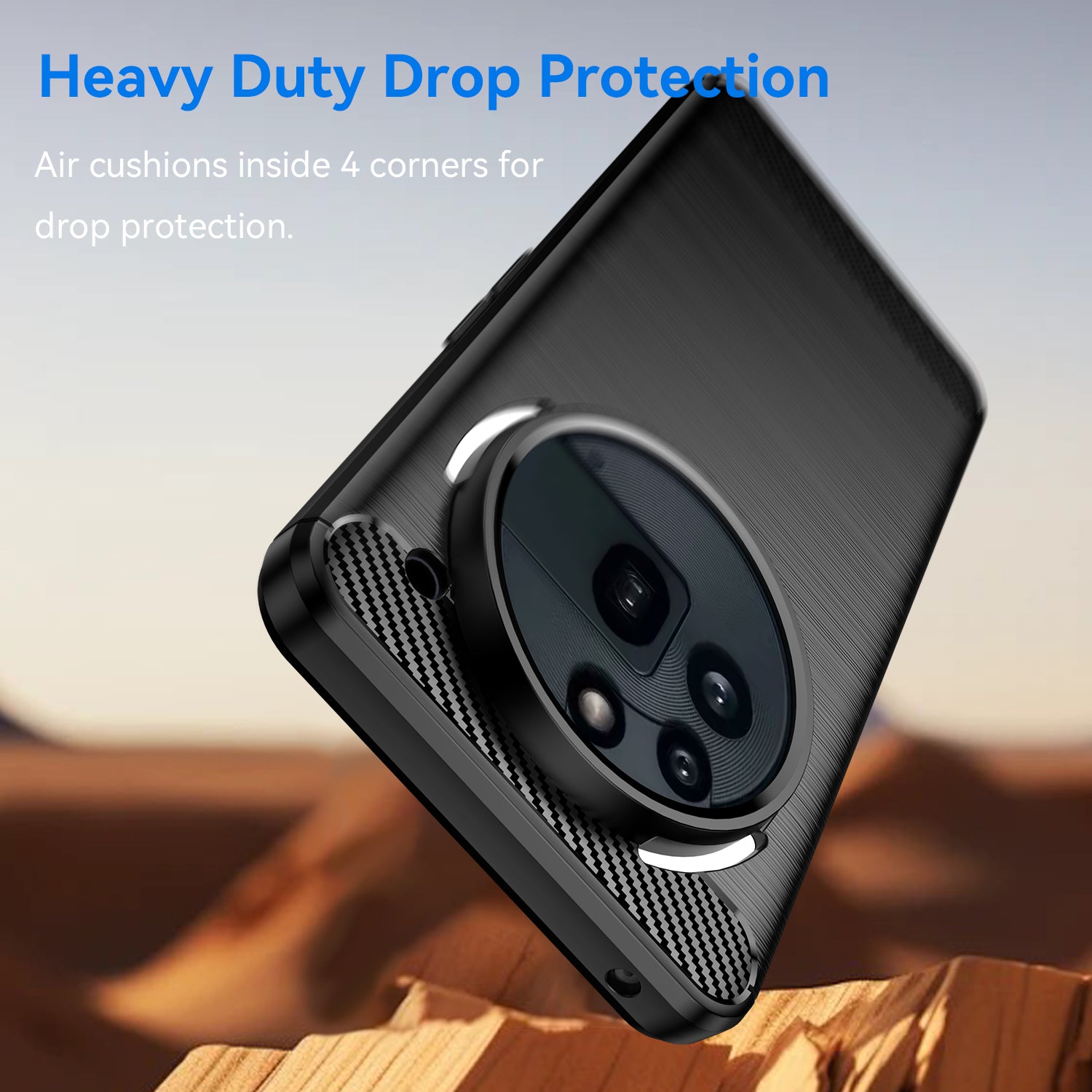 Nothing Phone (3a) Pro Carbon Fibre TPU Case Slim Shockproof Cover Black