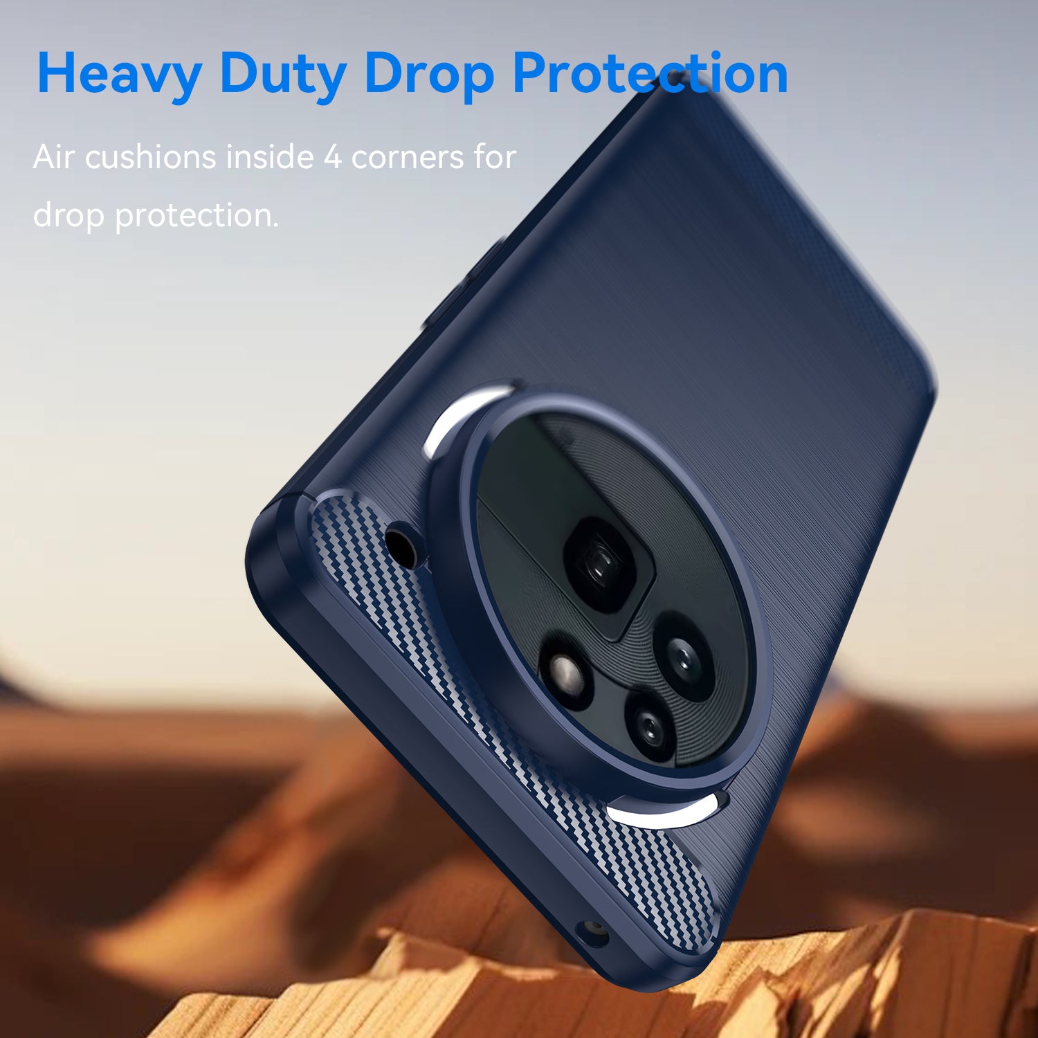 Nothing Phone (3a) Pro Carbon Fibre TPU Case Slim Shockproof Cover Navy