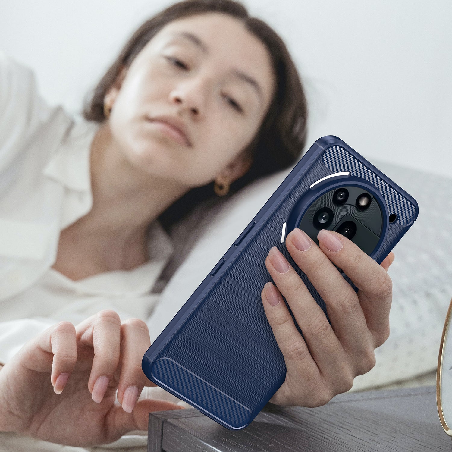 Nothing Phone (3a) Pro Carbon Fibre TPU Case Slim Shockproof Cover Navy
