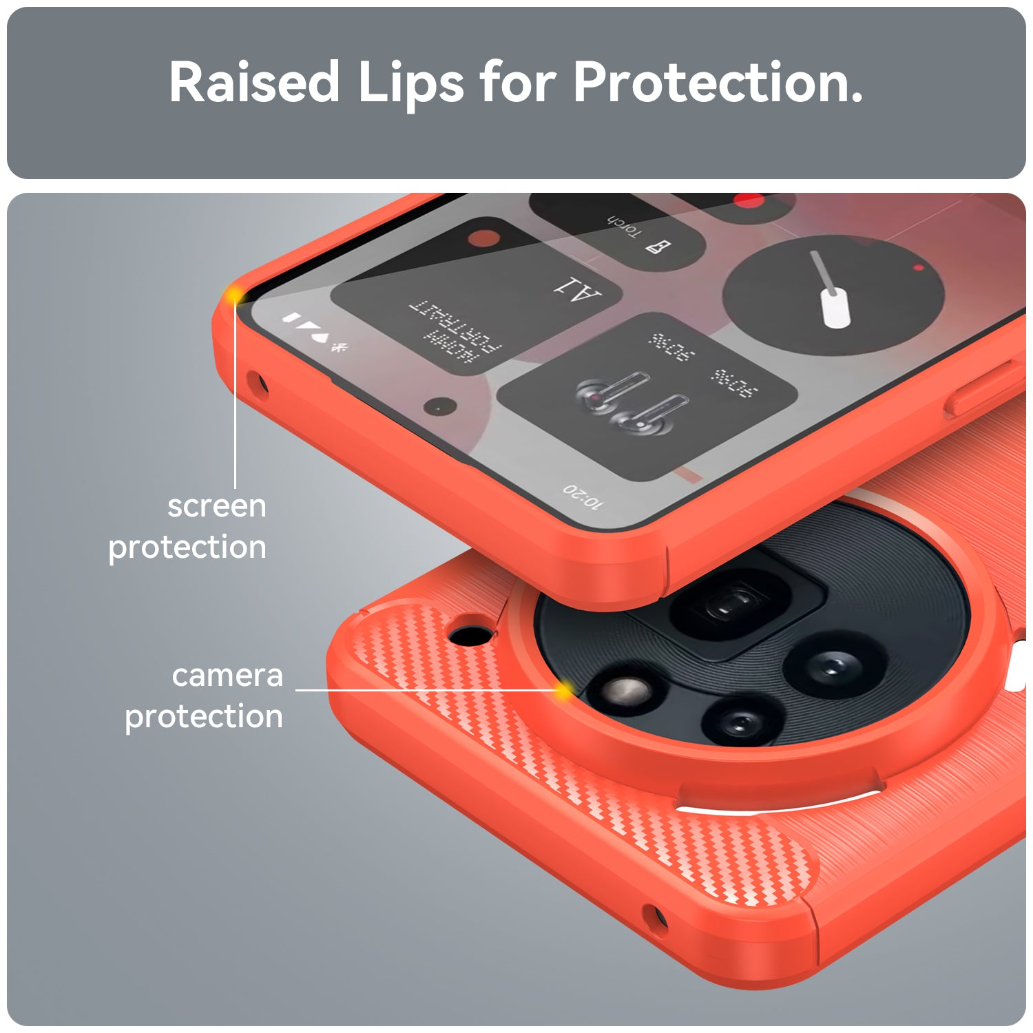 Nothing Phone (3a) Pro Carbon Fibre TPU Case Slim Shockproof Cover Red