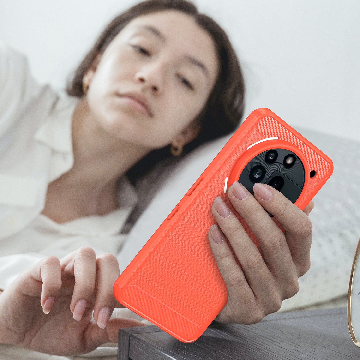 Nothing Phone (3a) Pro Carbon Fibre TPU Case Slim Shockproof Cover Red