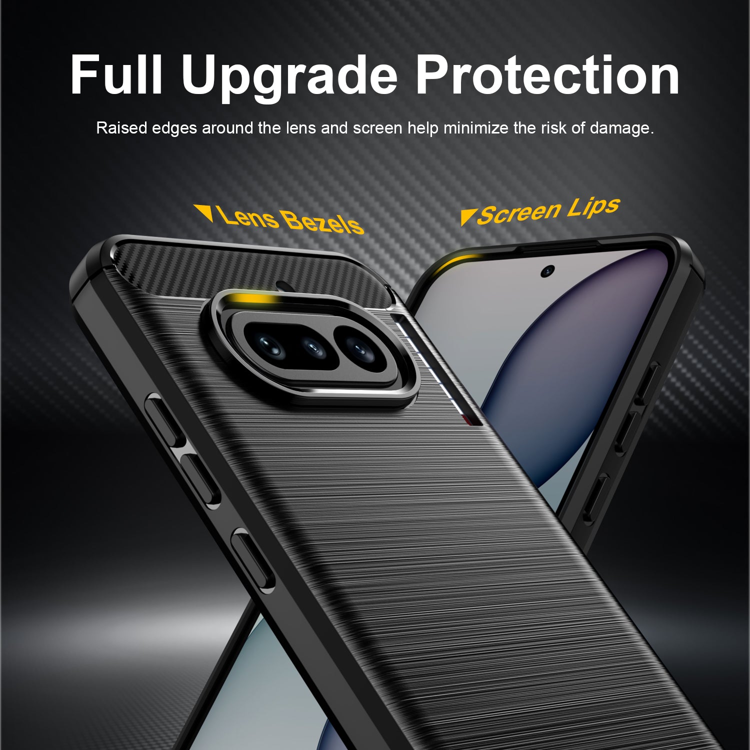 NOTHING Phone (4a) Carbon Fibre TPU Case Slim Shockproof Cover Black