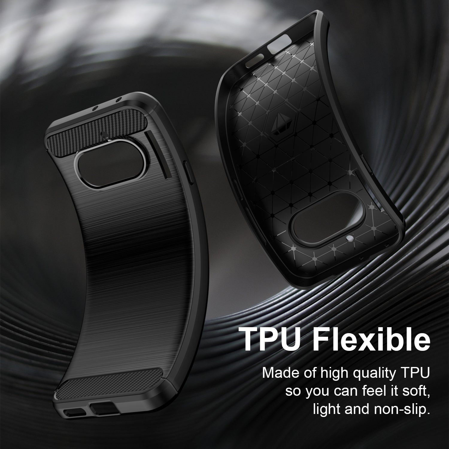 NOTHING Phone (4a) Carbon Fibre TPU Case Slim Shockproof Cover Black