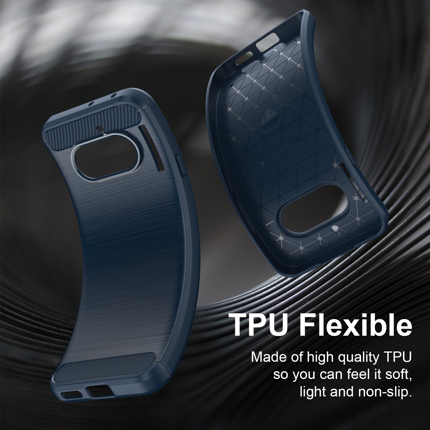 NOTHING Phone (4a) Carbon Fibre TPU Case Slim Shockproof Cover Navy