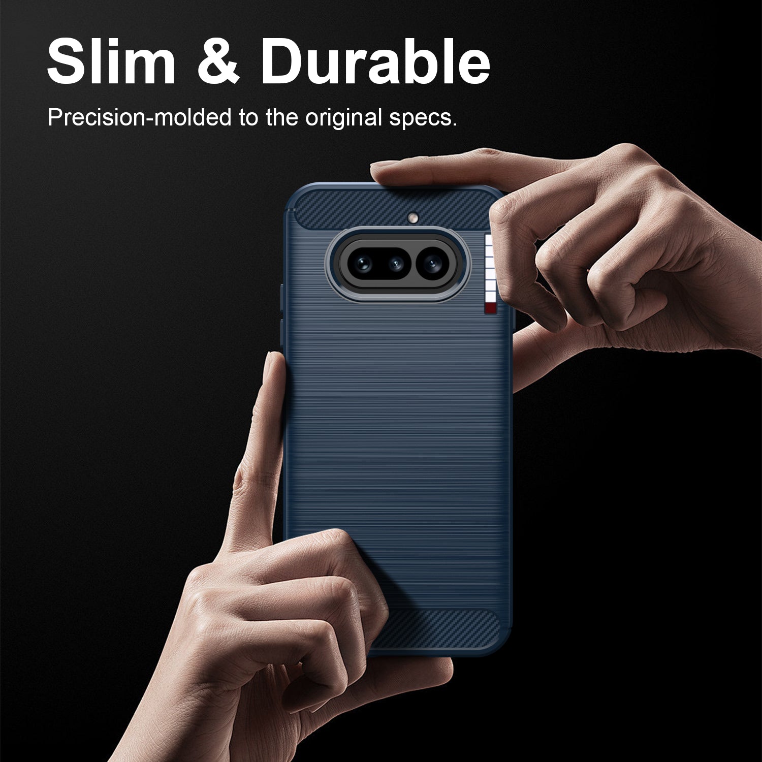 NOTHING Phone (4a) Carbon Fibre TPU Case Slim Shockproof Cover Navy