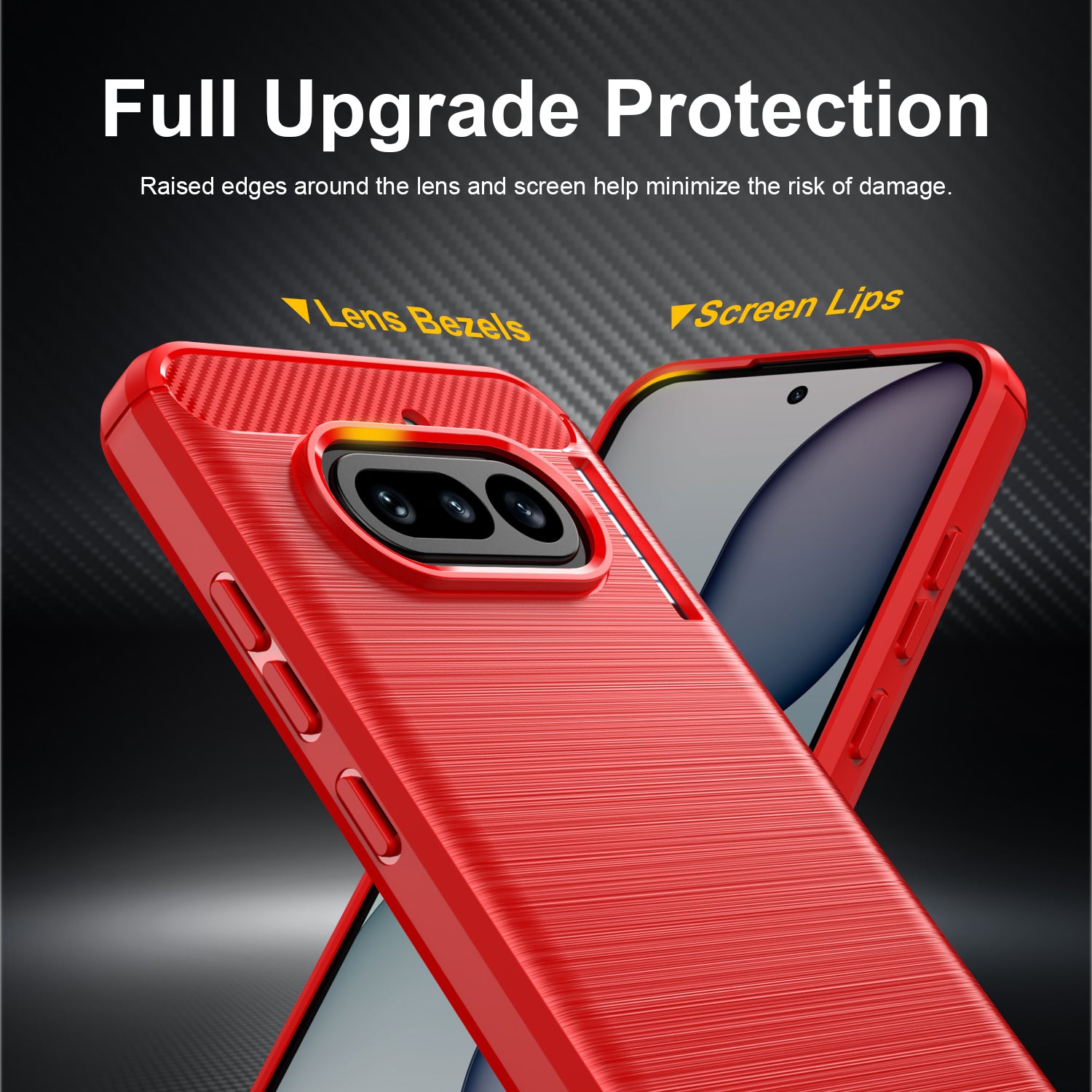 NOTHING Phone (4a) Carbon Fibre TPU Case Slim Shockproof Cover Red