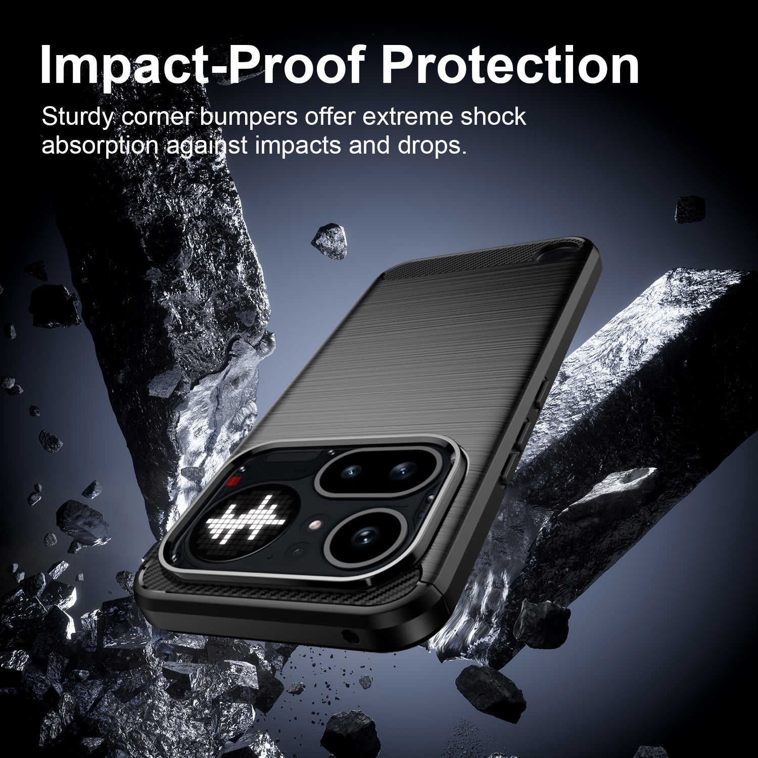 Nothing Phone (4a) Pro Carbon Fibre TPU Case Slim Shockproof Cover Black