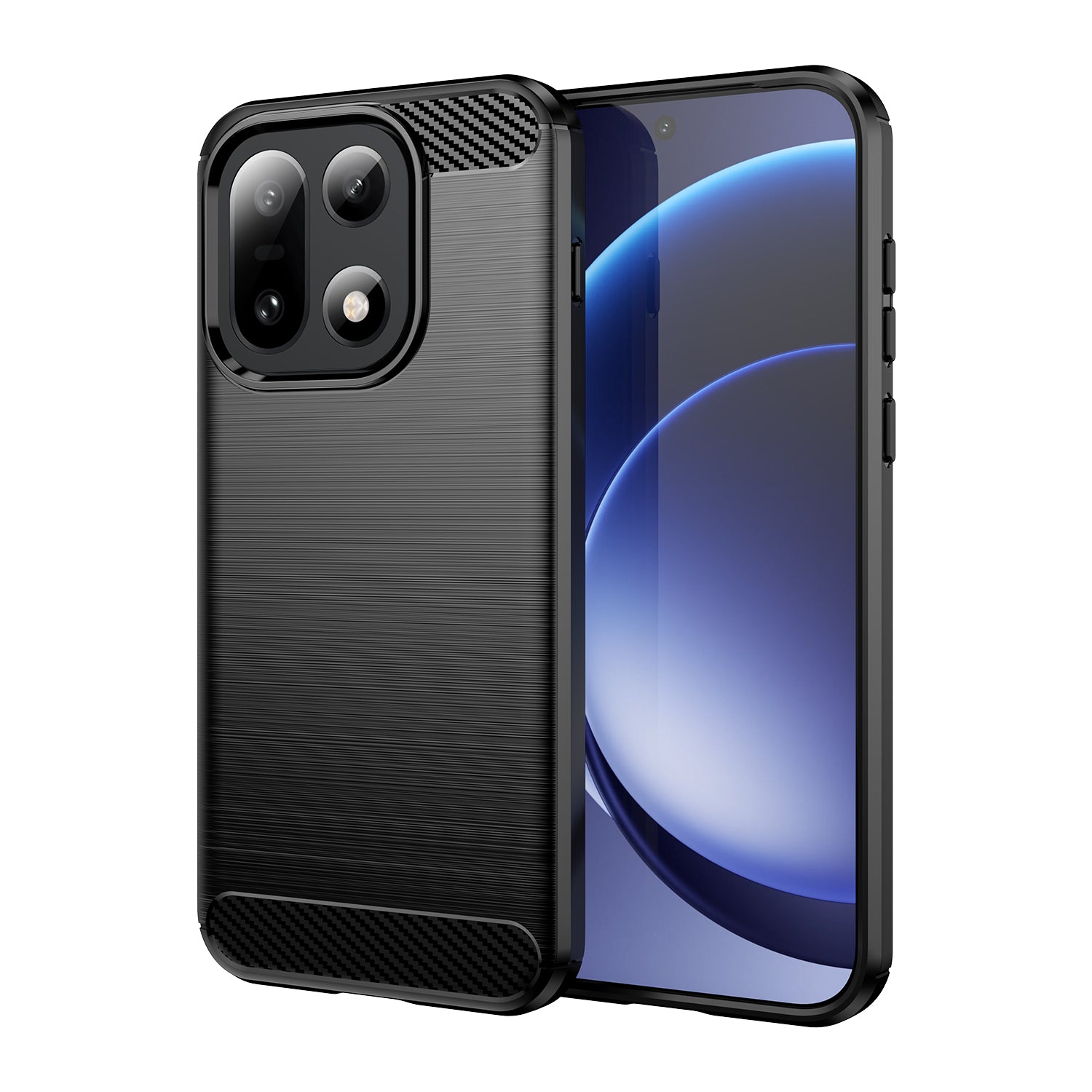 OnePlus 15 Carbon Fibre TPU Case Slim Shockproof Cover Black