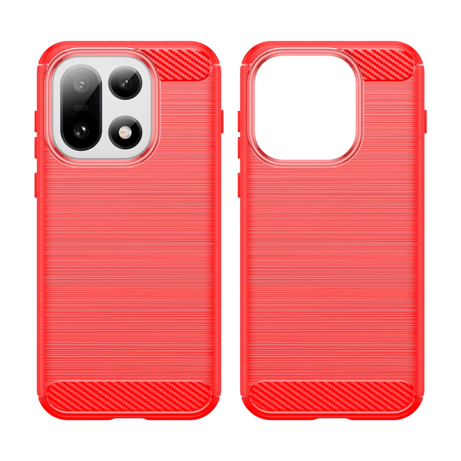 OnePlus 15 Carbon Fibre TPU Case Slim Shockproof Cover Red