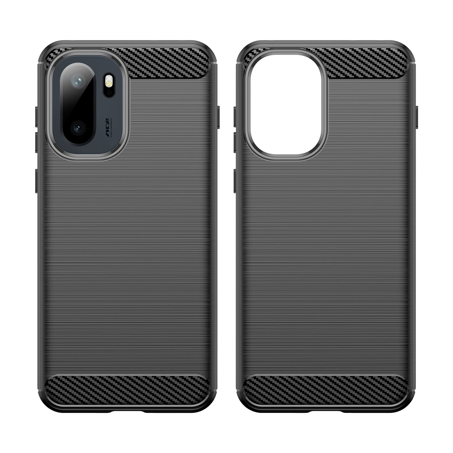 OnePlus 15R Carbon Fibre TPU Case Slim Shockproof Cover Black