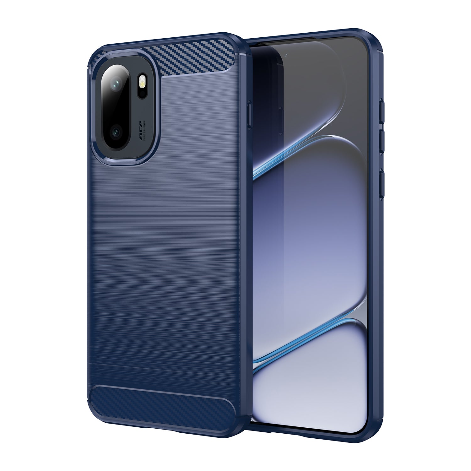 OnePlus 15R Carbon Fibre TPU Case Slim Shockproof Cover Navy