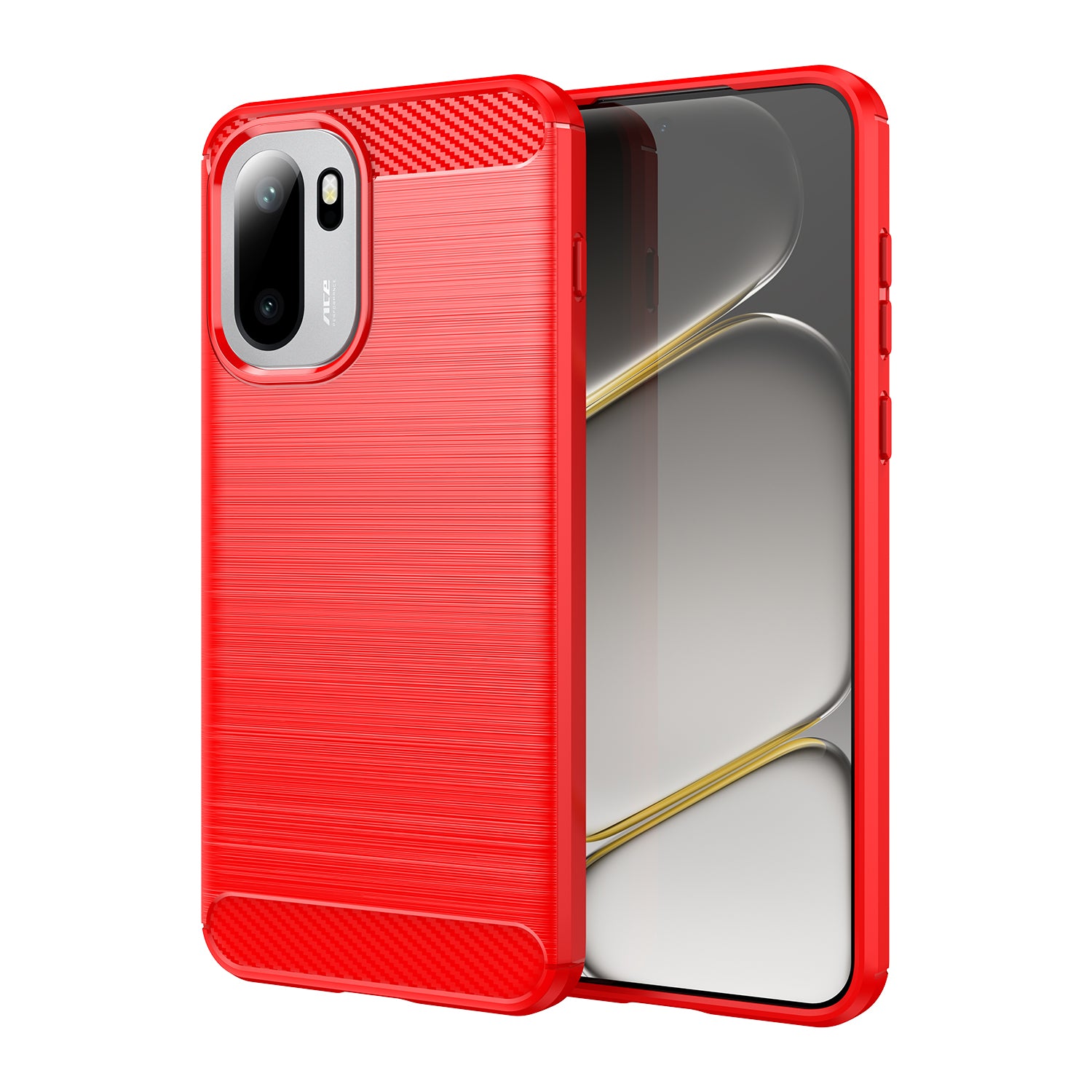 OnePlus 15R Carbon Fibre TPU Case Slim Shockproof Cover Red