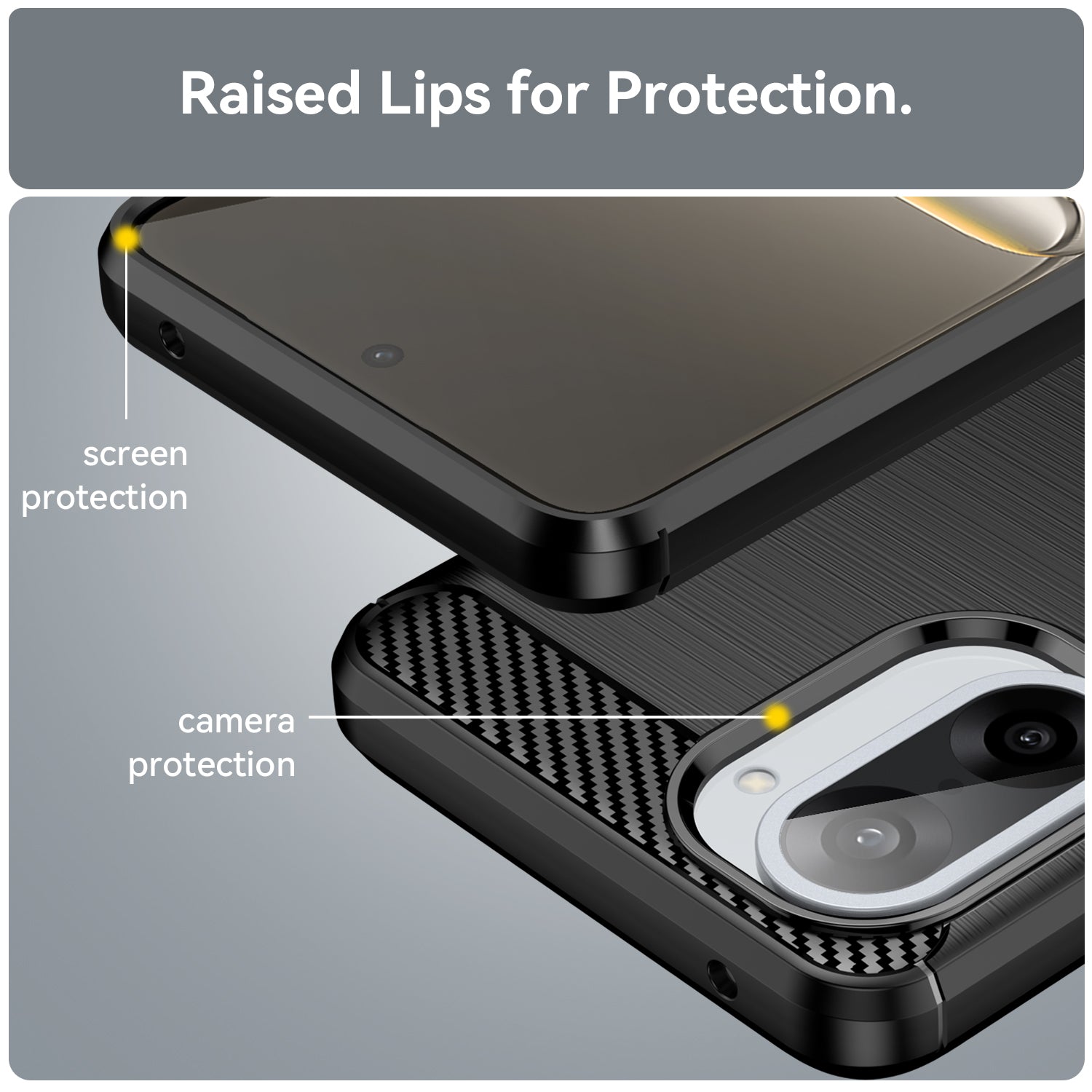 OnePlus Nord CE5 Carbon Fibre TPU Case Slim Shockproof Cover Black