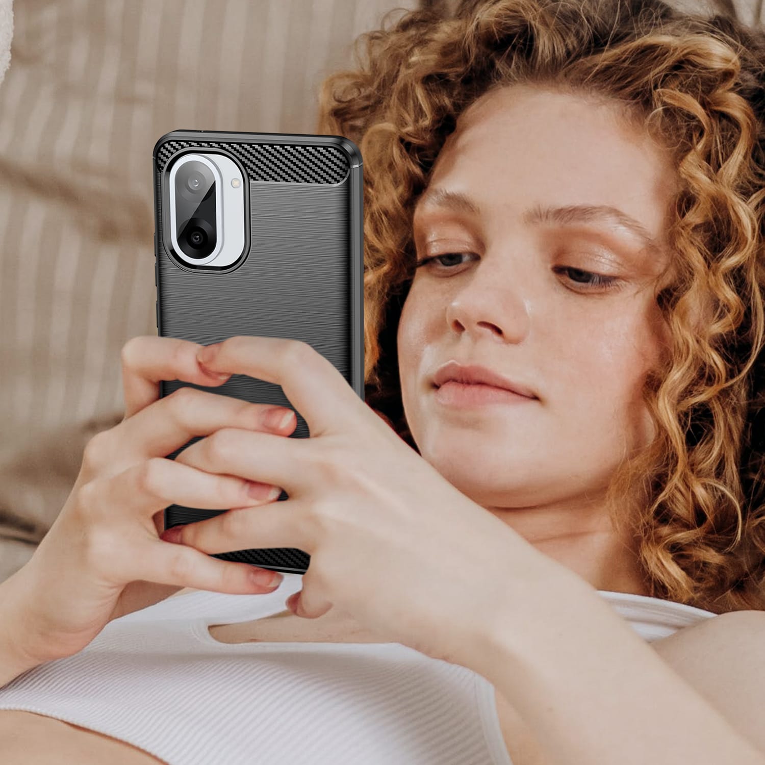 OnePlus Nord CE5 Carbon Fibre TPU Case Slim Shockproof Cover Black