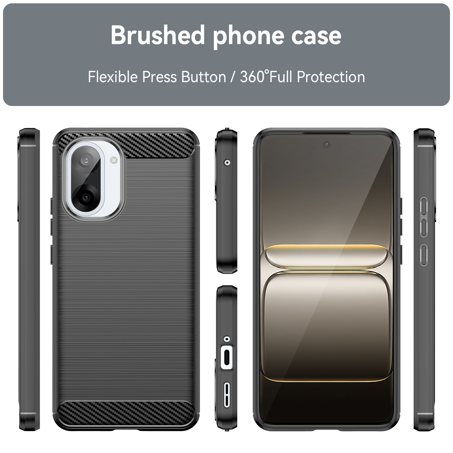 OnePlus Nord CE5 Carbon Fibre TPU Case Slim Shockproof Cover Black