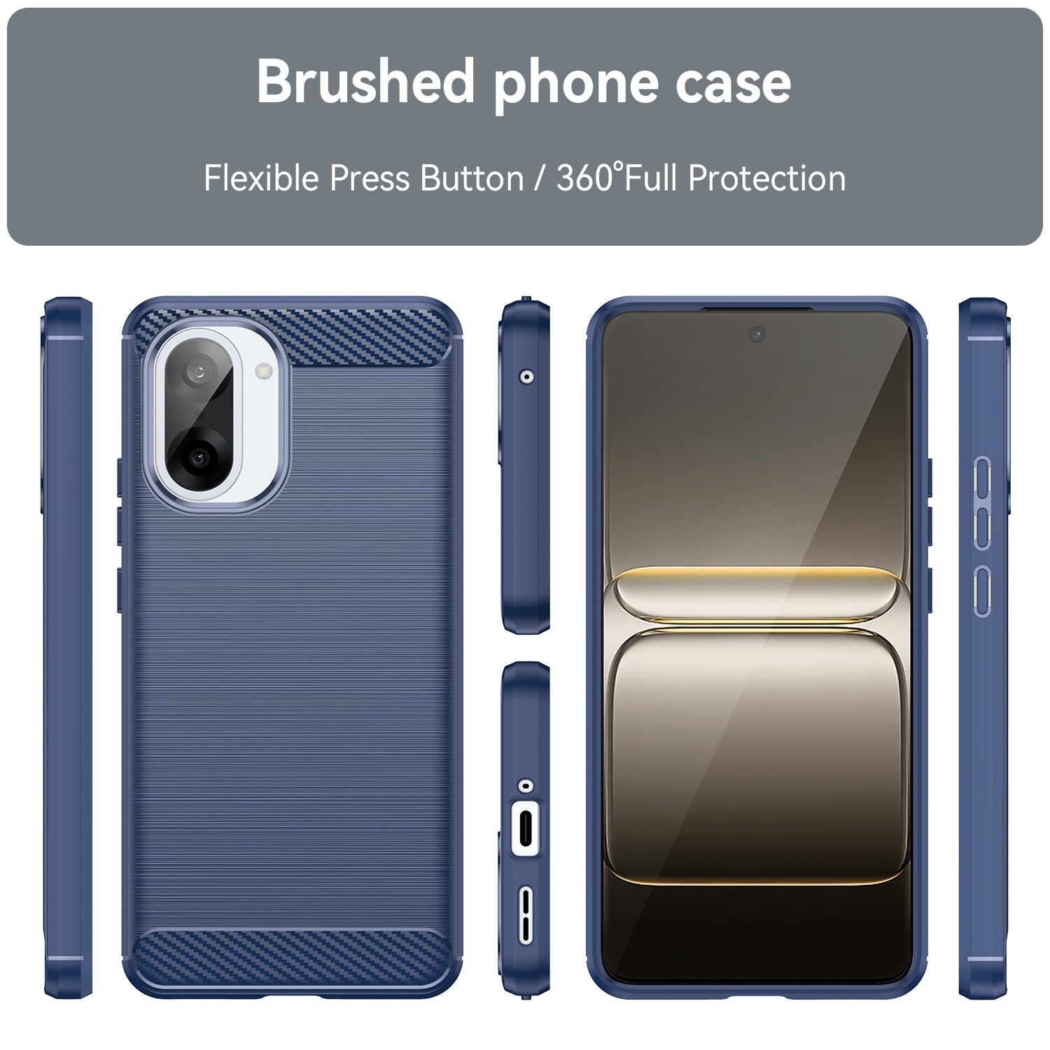 OnePlus Nord CE5 Carbon Fibre TPU Case Slim Shockproof Cover Navy