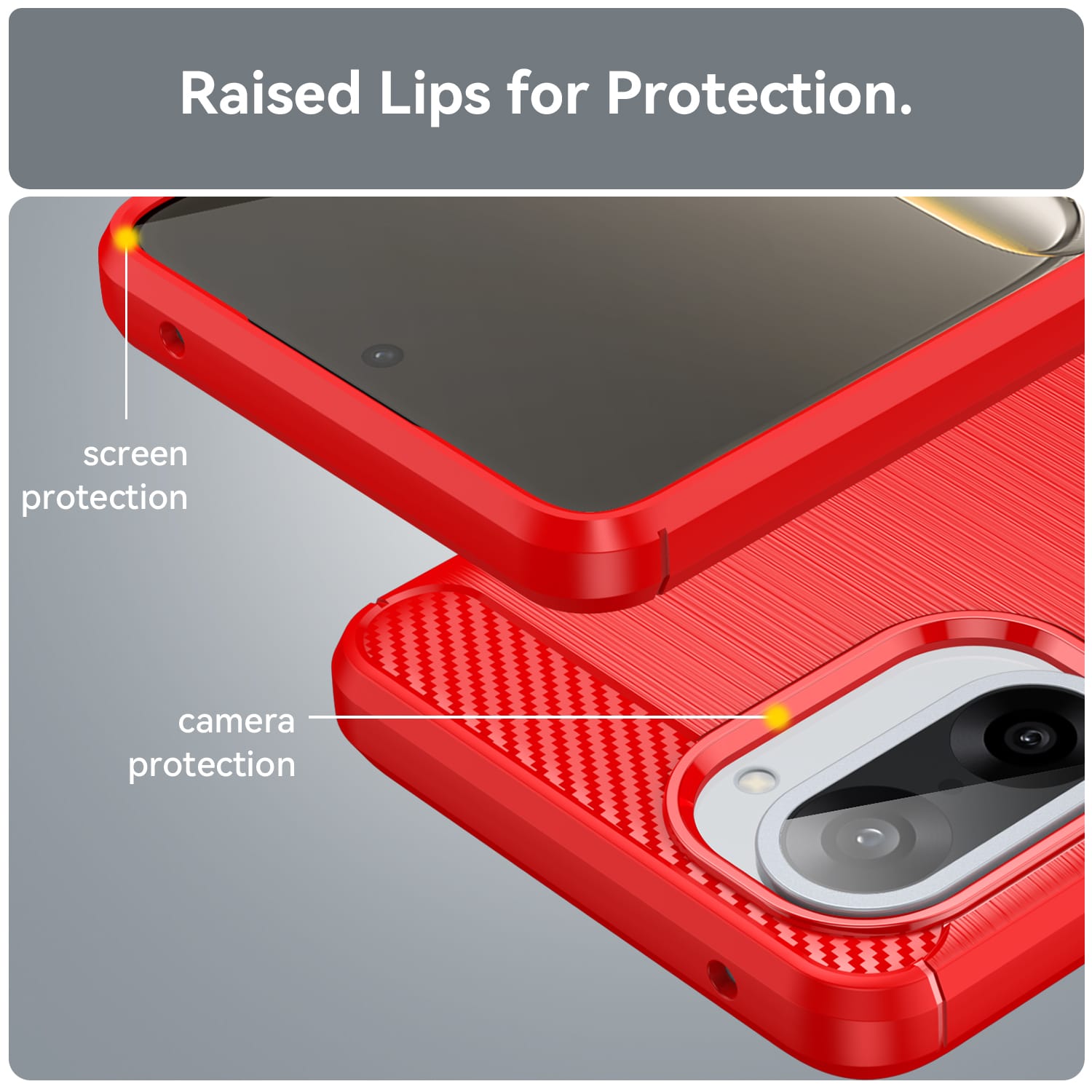 OnePlus Nord CE5 Carbon Fibre TPU Case Slim Shockproof Cover Red