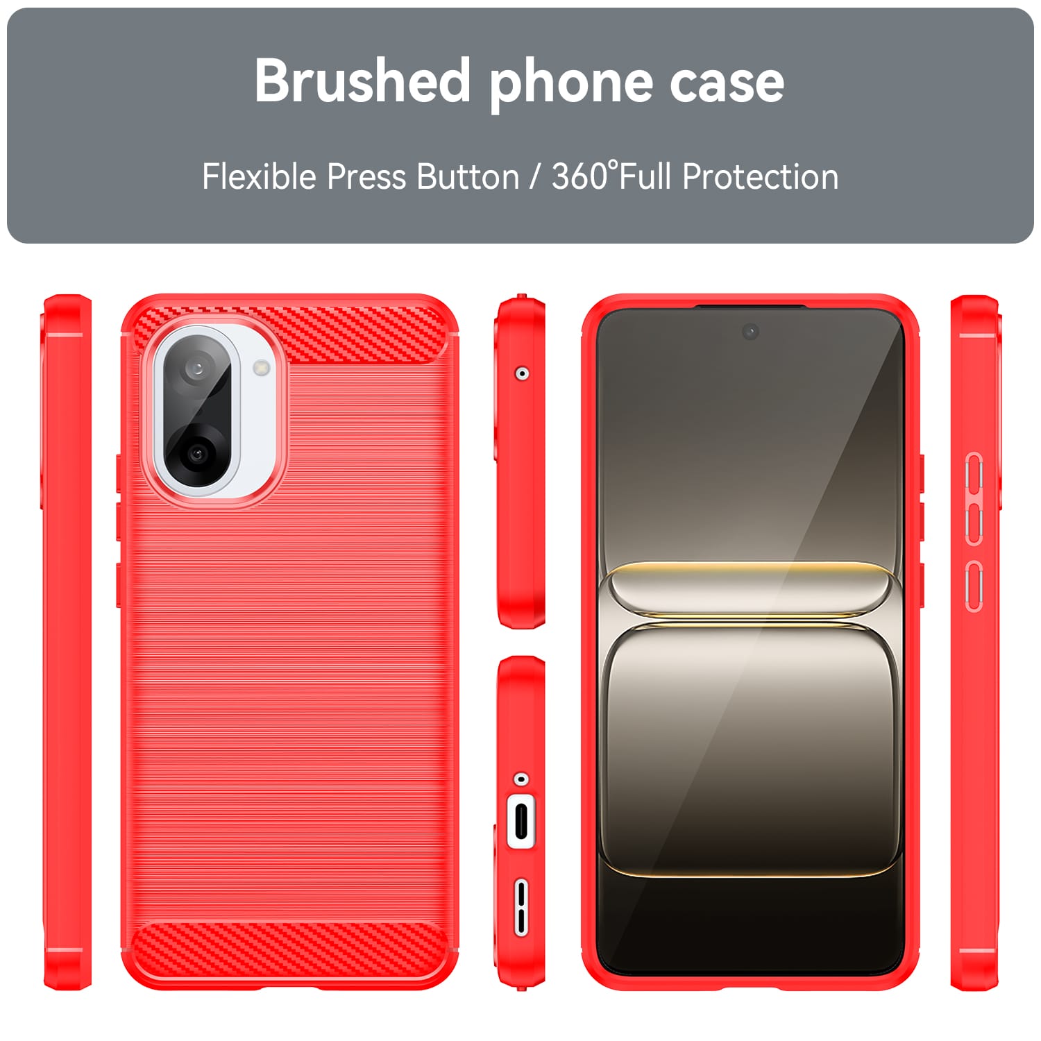OnePlus Nord CE5 Carbon Fibre TPU Case Slim Shockproof Cover Red