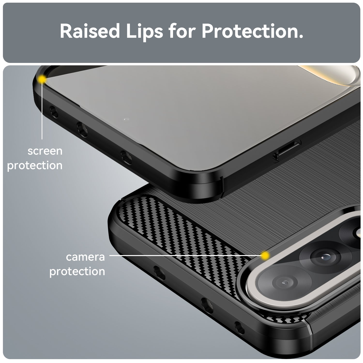 OnePlus Nord 5 Carbon Fibre TPU Case Slim Shockproof Cover Black
