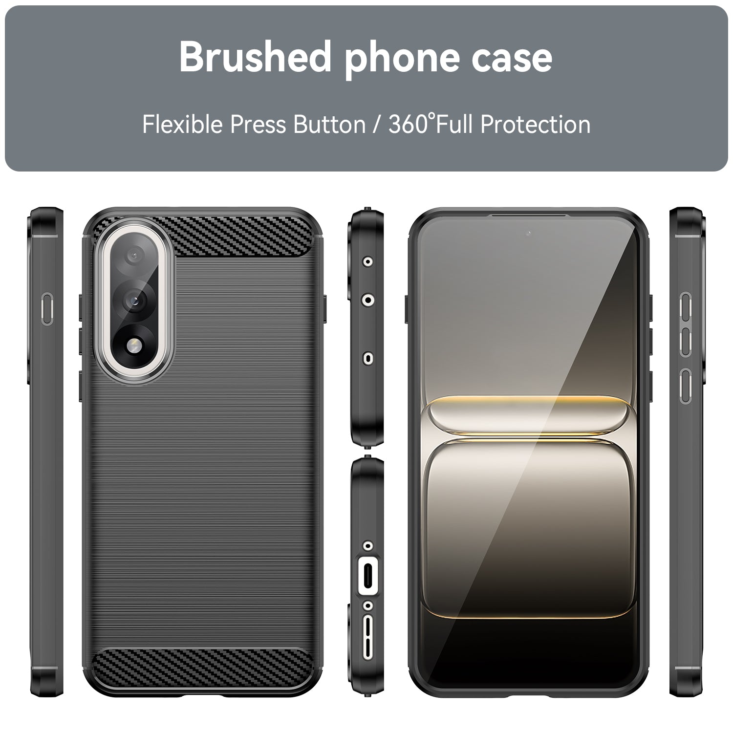 OnePlus Nord 5 Carbon Fibre TPU Case Slim Shockproof Cover Black