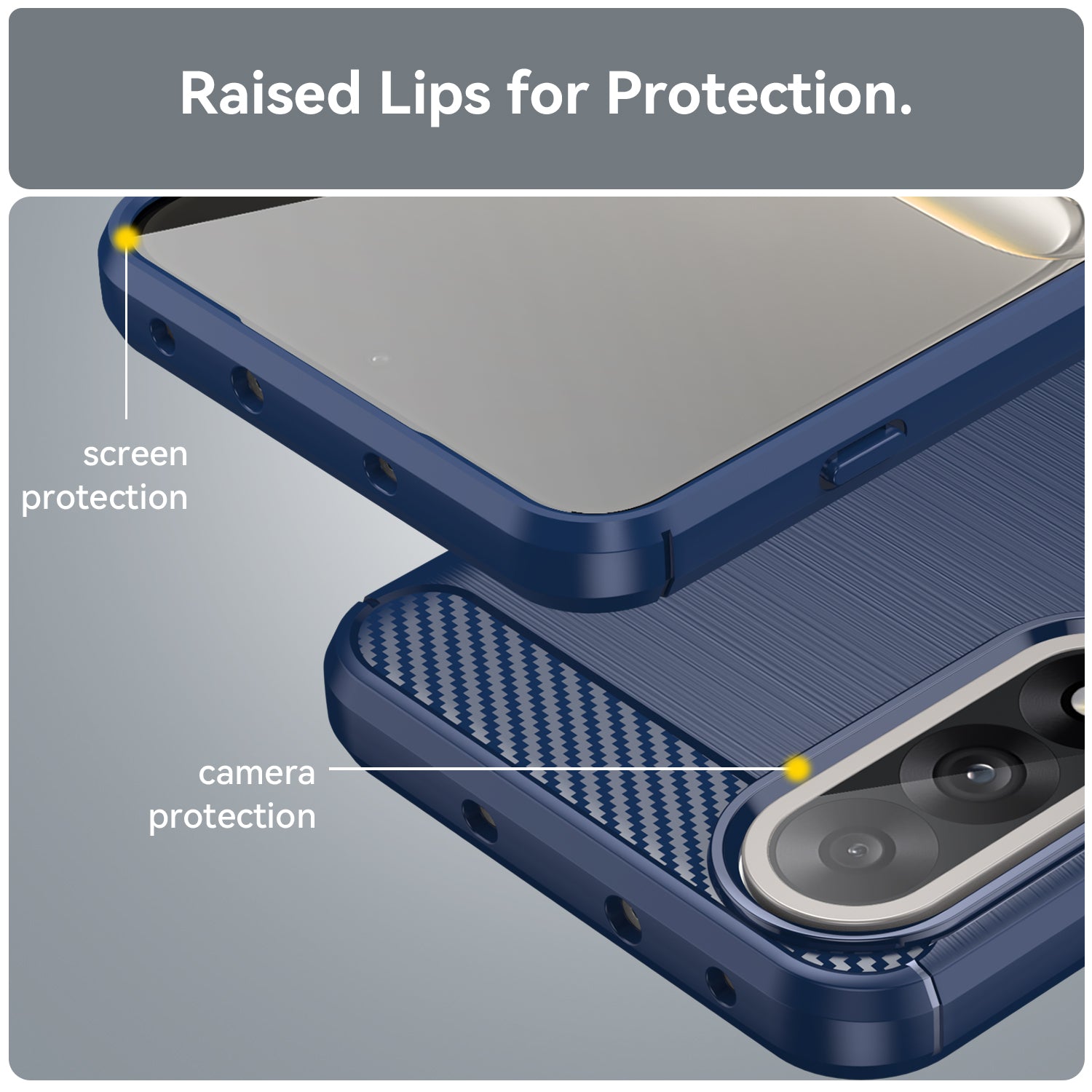 OnePlus Nord 5 Carbon Fibre TPU Case Slim Shockproof Cover Navy