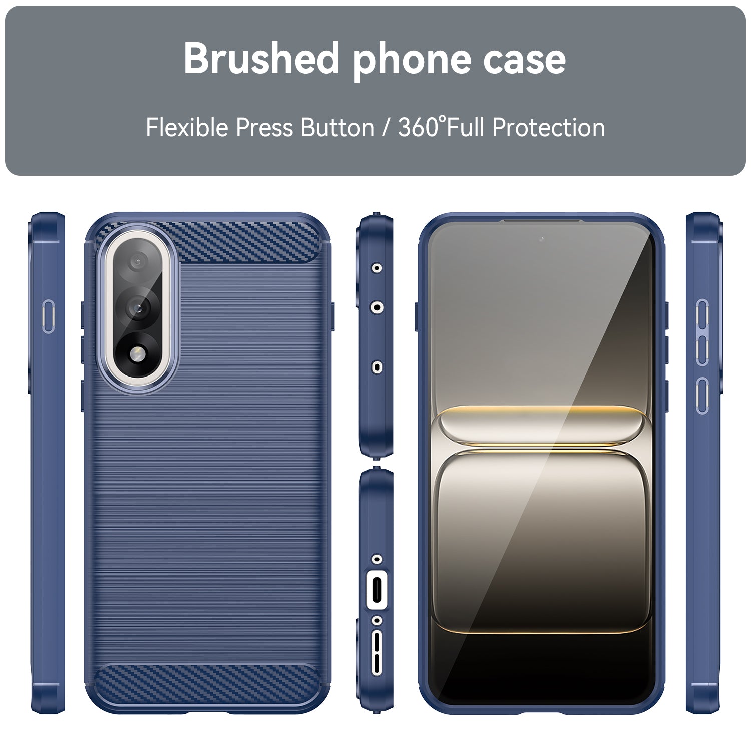 OnePlus Nord 5 Carbon Fibre TPU Case Slim Shockproof Cover Navy