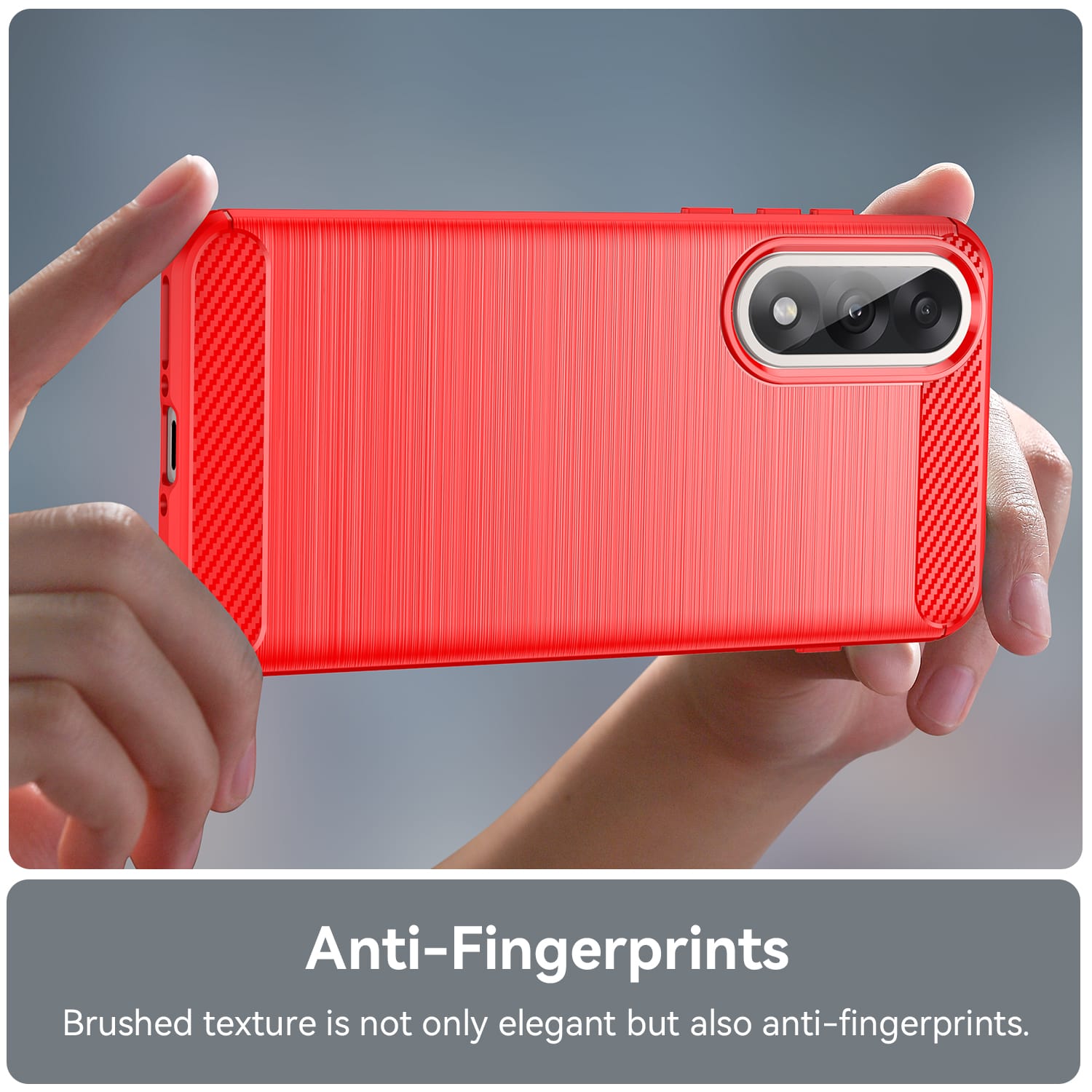 OnePlus Nord 5 Carbon Fibre TPU Case Slim Shockproof Cover Red