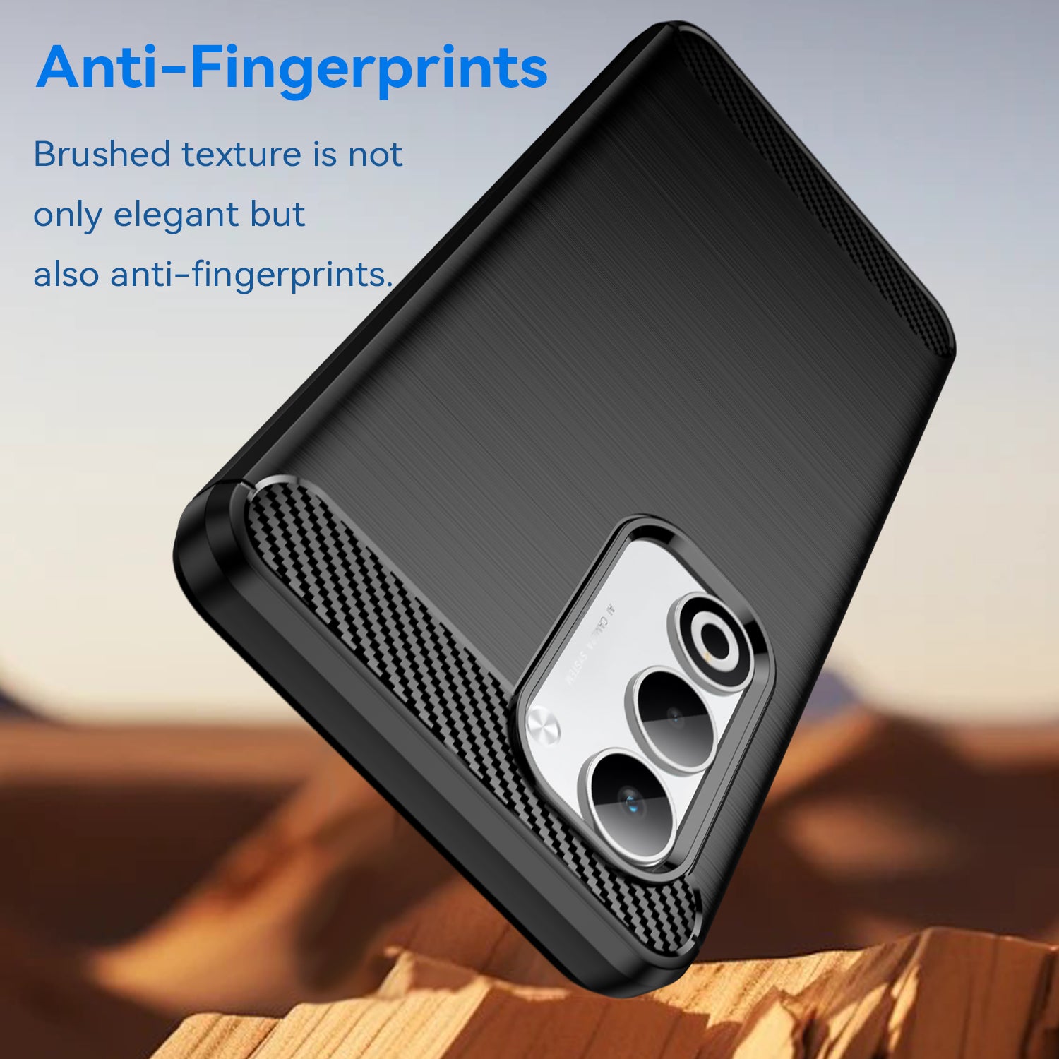 OPPO A5 Carbon Fibre TPU Case Slim Shockproof Cover Black
