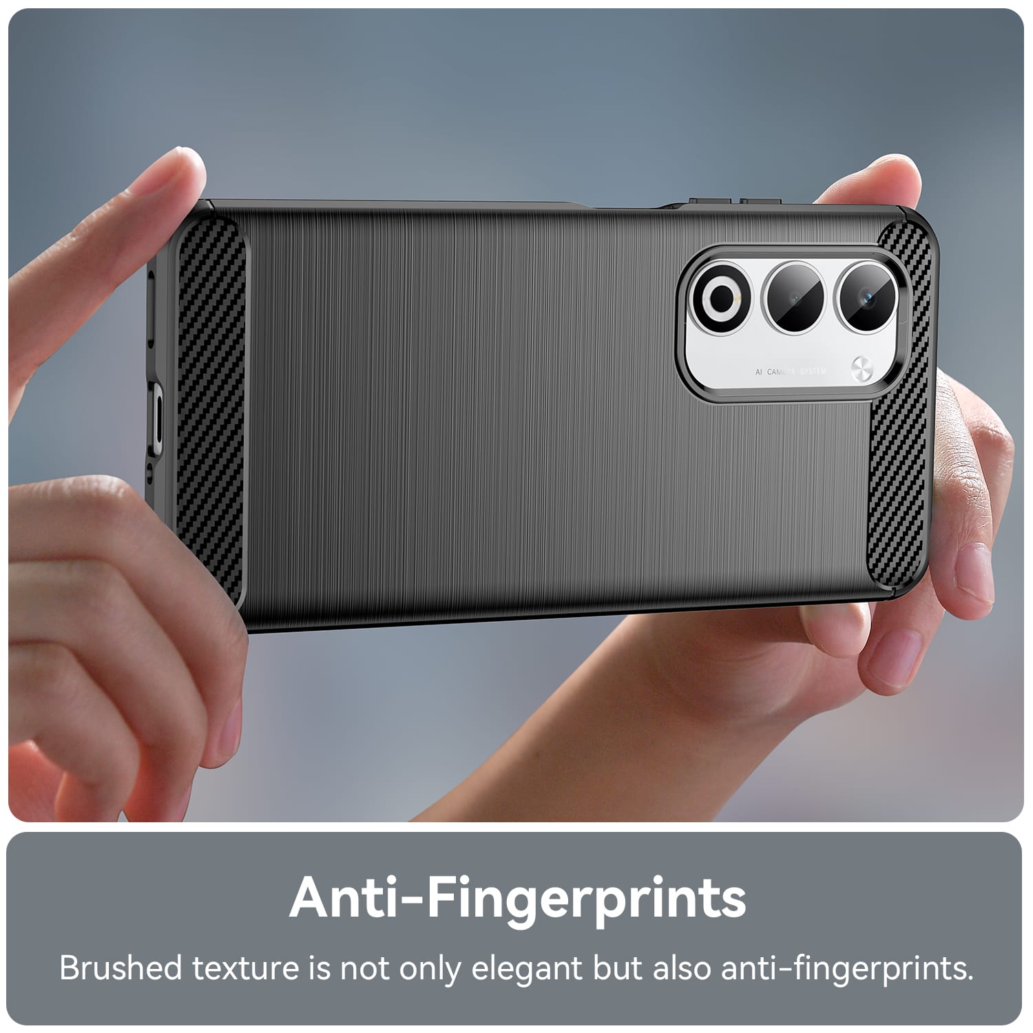 OPPO A5 Carbon Fibre TPU Case Slim Shockproof Cover Black