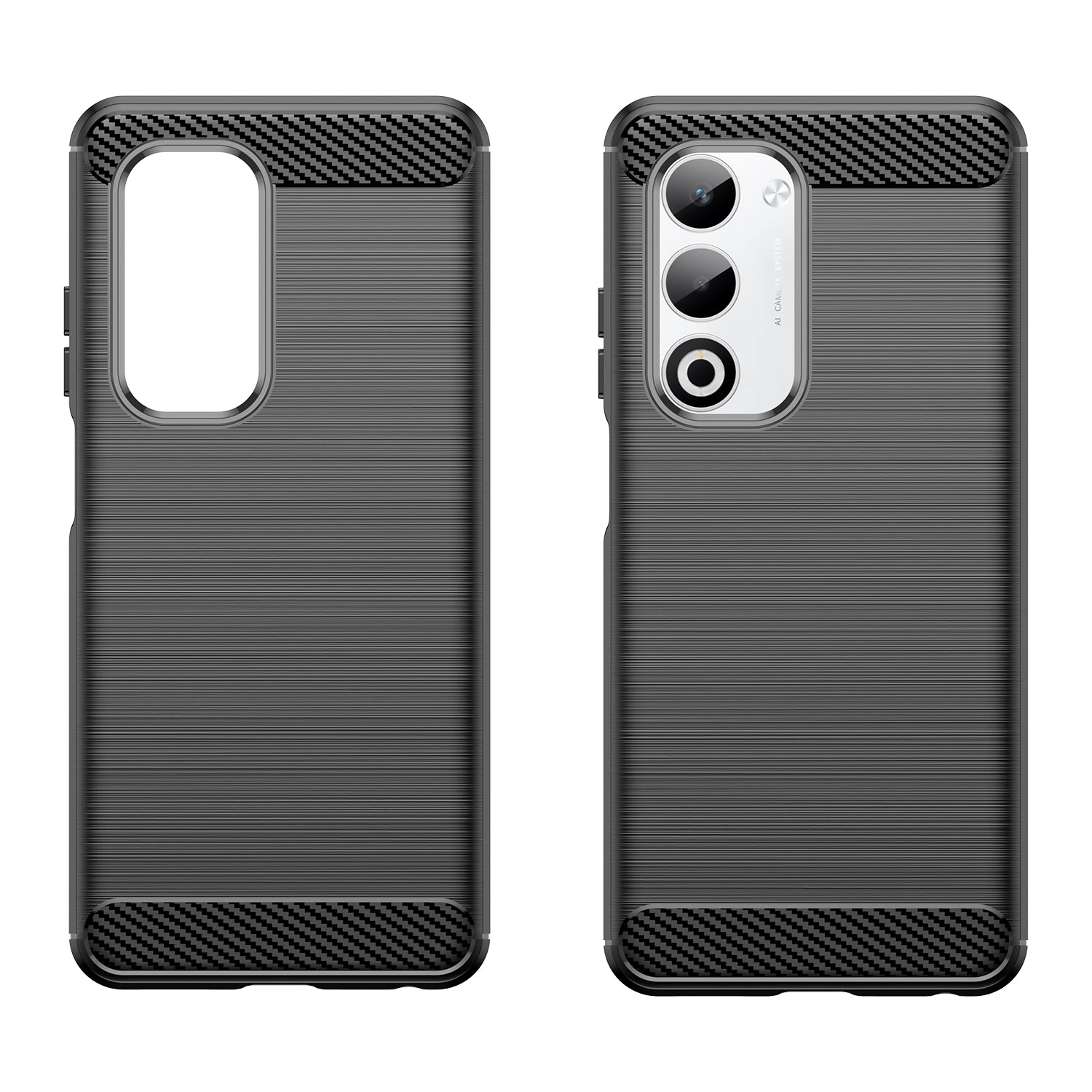 OPPO A5 Carbon Fibre TPU Case Slim Shockproof Cover Black