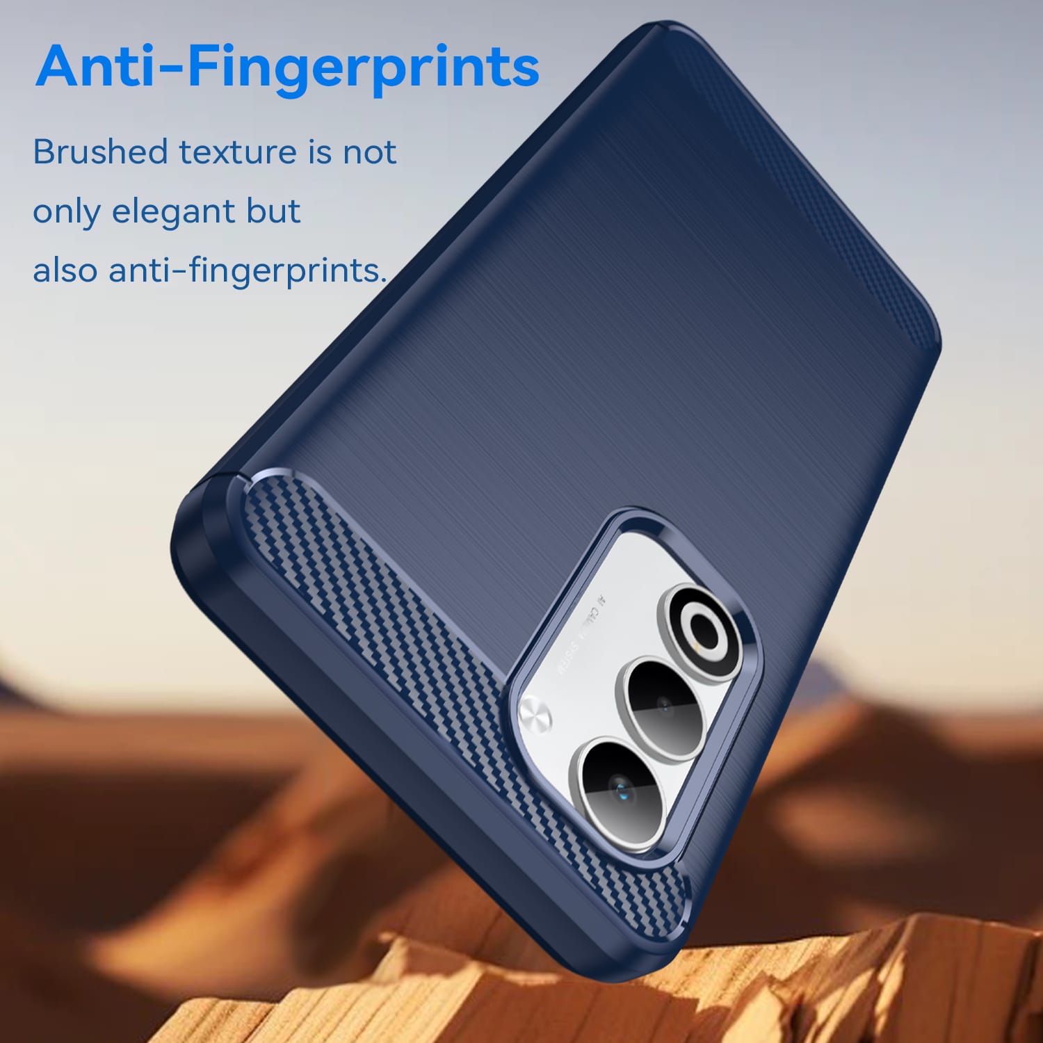 OPPO A5 Carbon Fibre TPU Case Slim Shockproof Cover Navy
