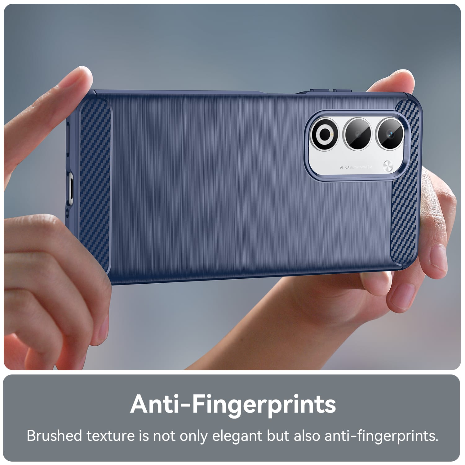 OPPO A5 Carbon Fibre TPU Case Slim Shockproof Cover Navy