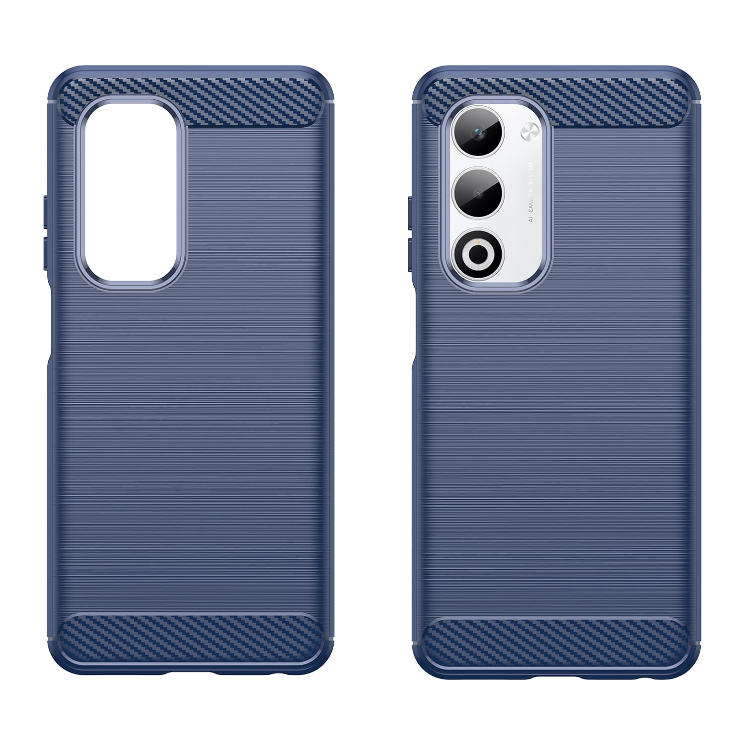 OPPO A5 Carbon Fibre TPU Case Slim Shockproof Cover Navy