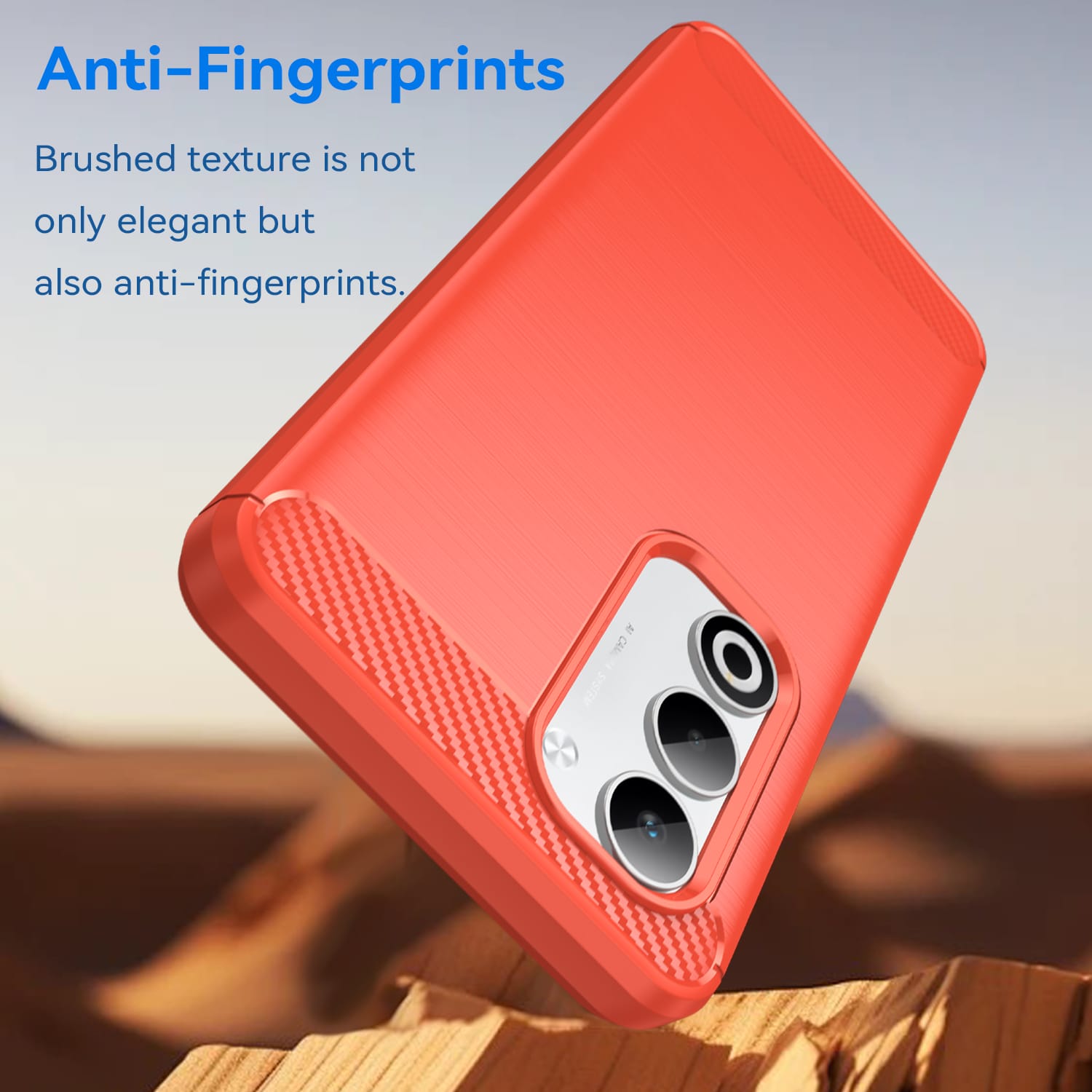 OPPO A5 Carbon Fibre TPU Case Slim Shockproof Cover Red