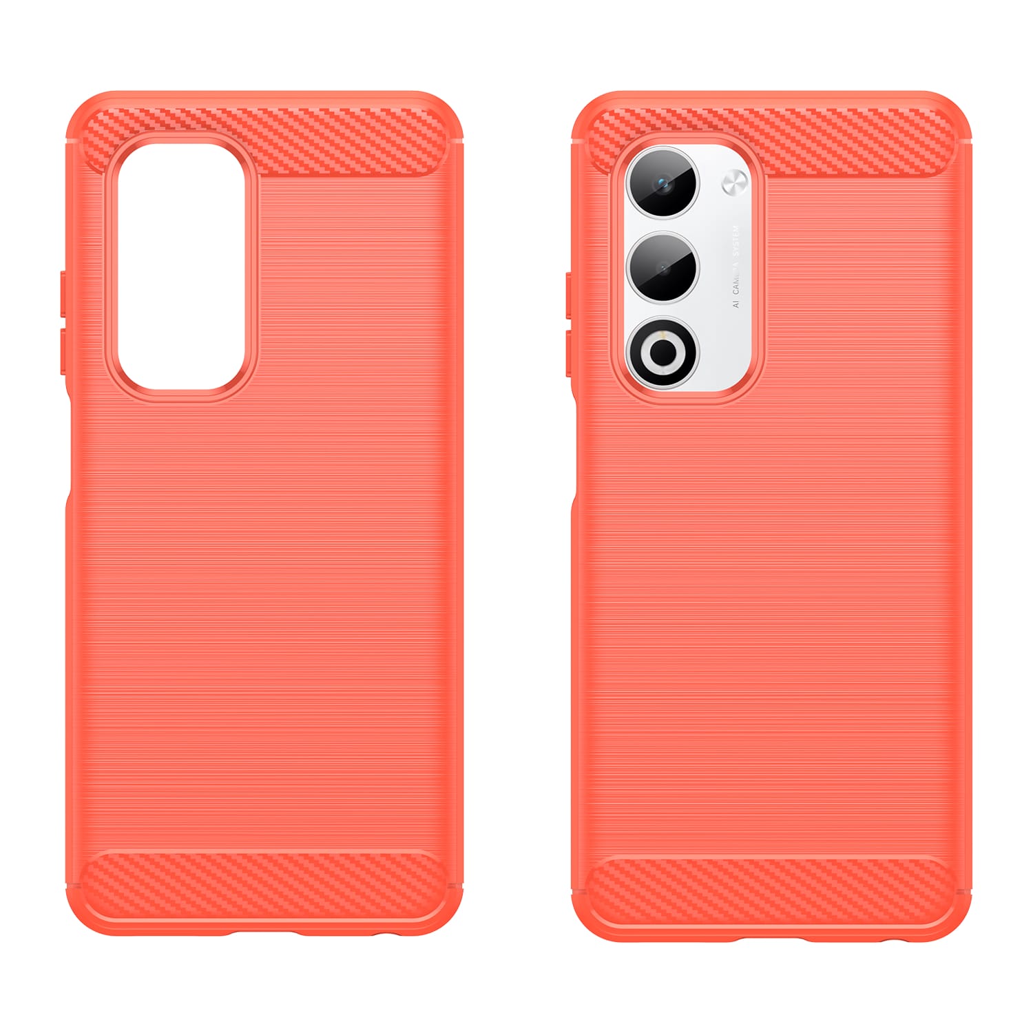 OPPO A5 Carbon Fibre TPU Case Slim Shockproof Cover Red