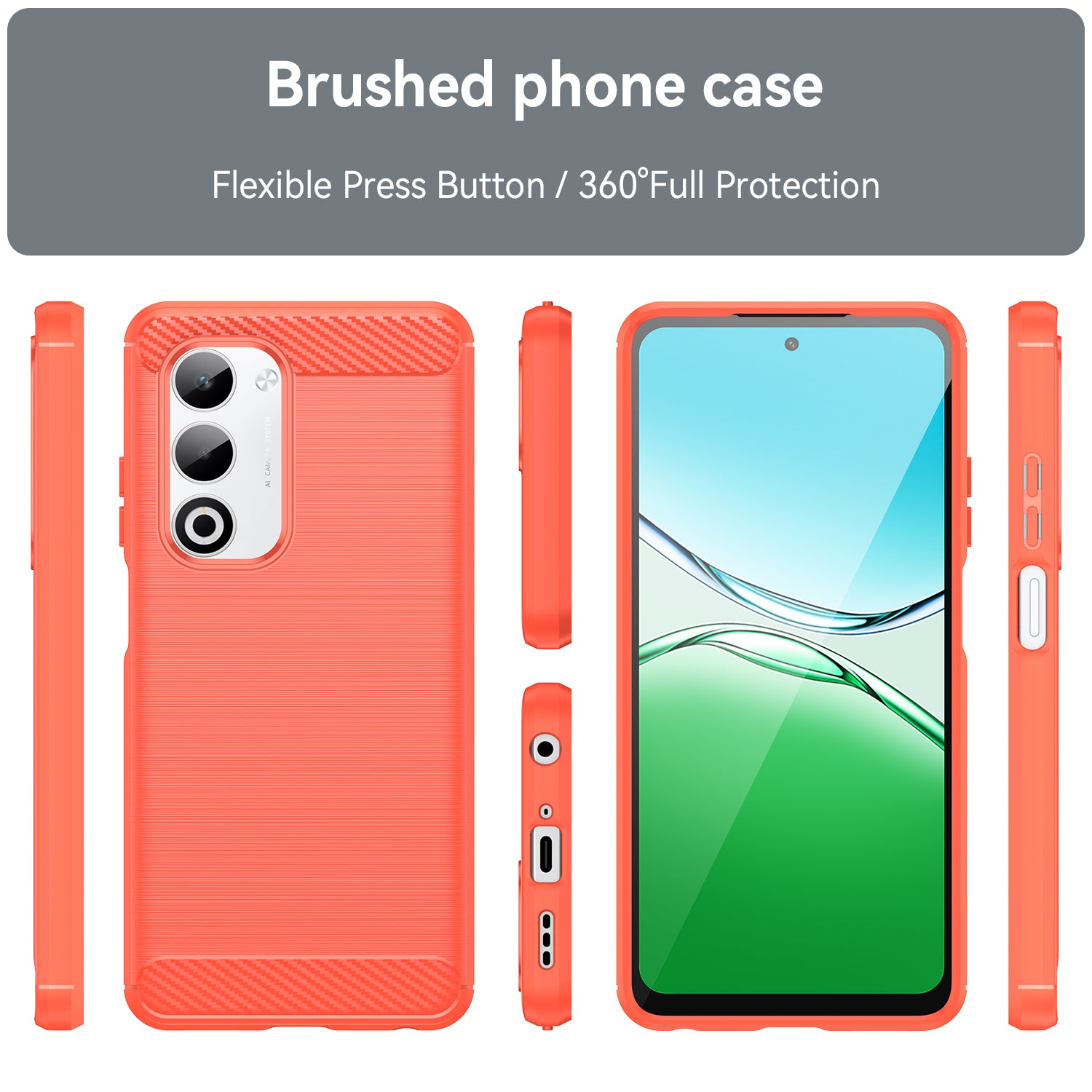 OPPO A5 Carbon Fibre TPU Case Slim Shockproof Cover Red