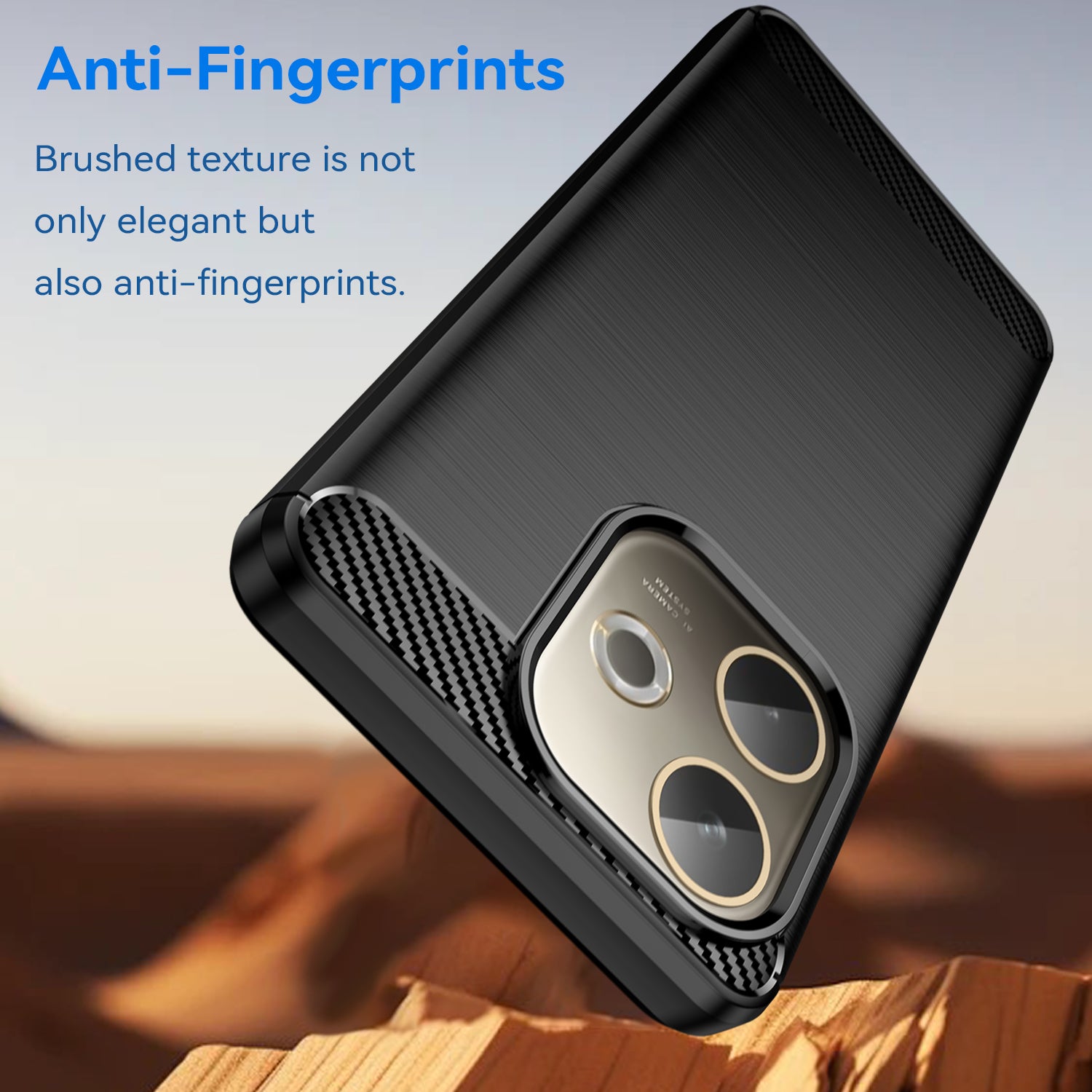 OPPO A5 Pro 5G Carbon Fibre TPU Case Slim Shockproof Cover Black