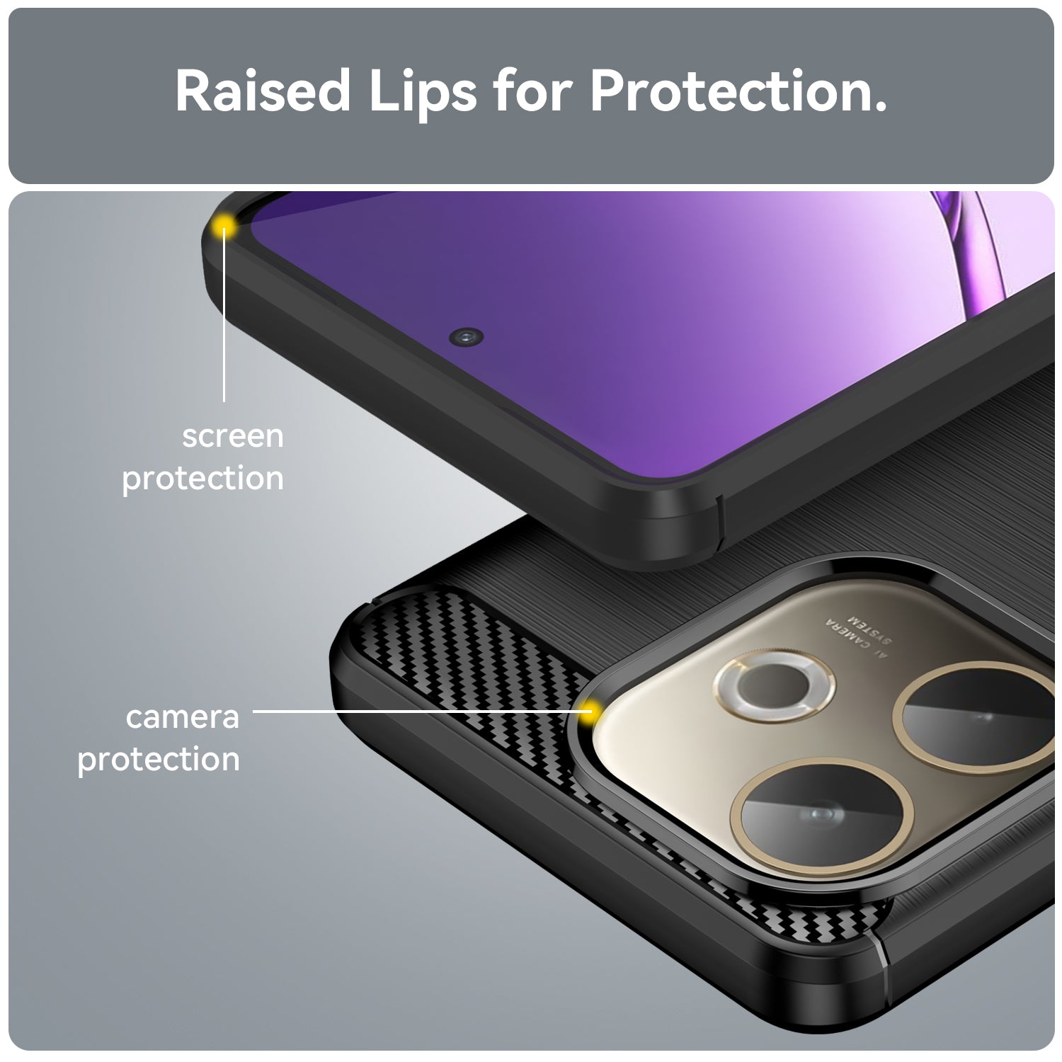 OPPO A5 Pro 5G Carbon Fibre TPU Case Slim Shockproof Cover Black