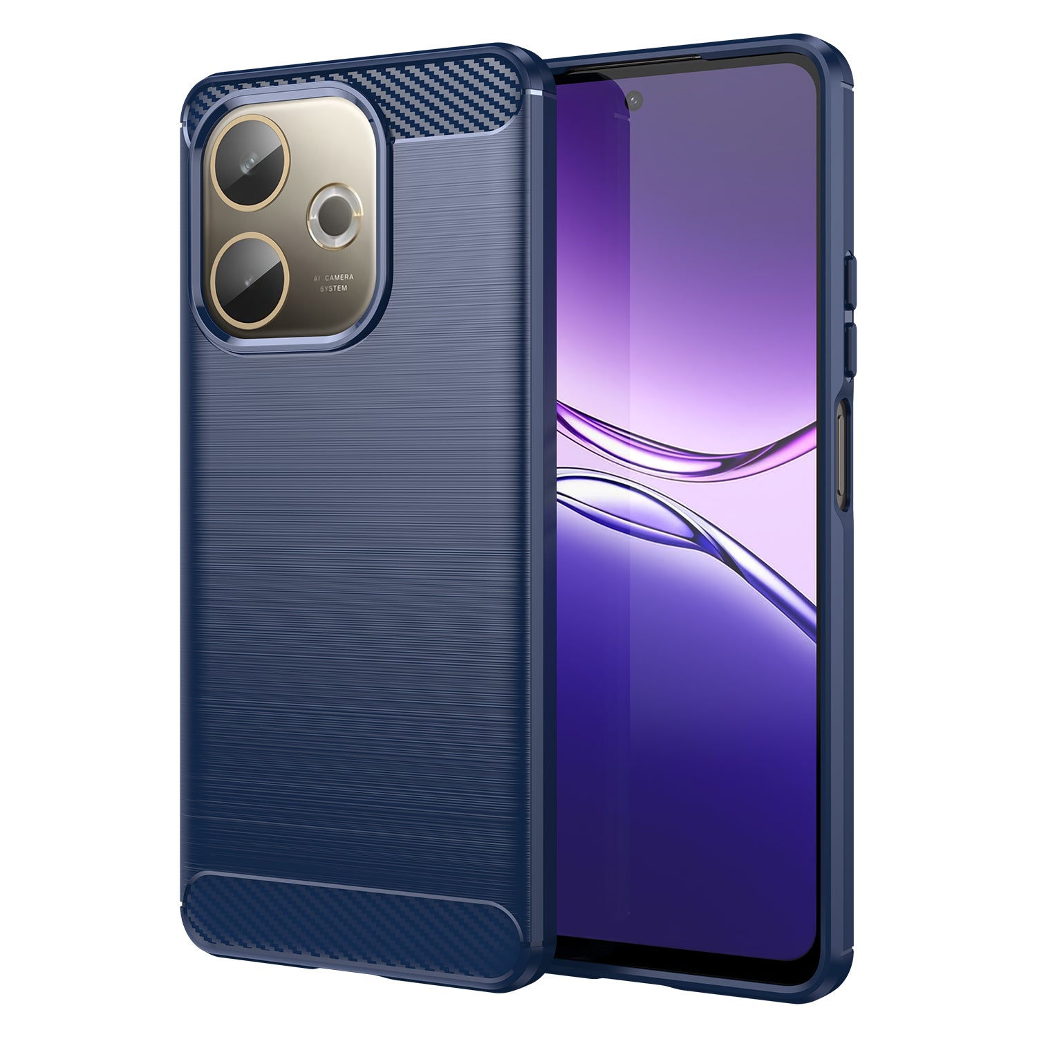 OPPO A5 Pro 5G Carbon Fibre TPU Case Slim Shockproof Cover Navy